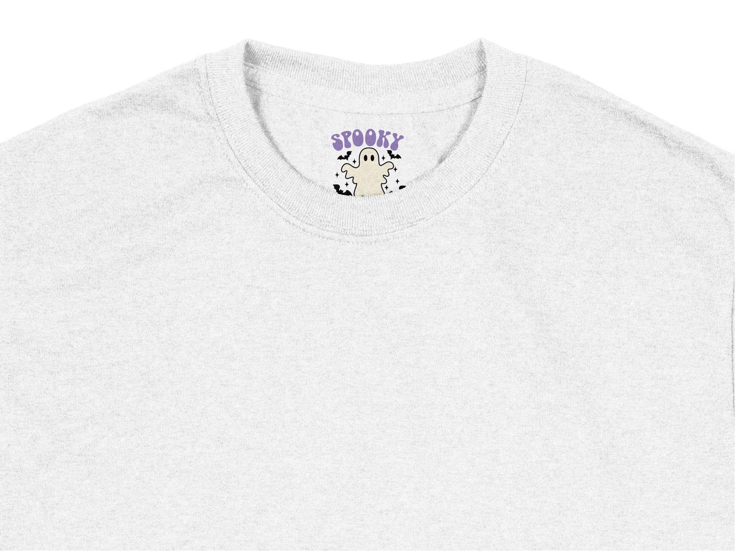 Spooky Ghost Graphic T-Shirt, Cute Halloween Ghost Tee, Unisex Grey Casual Shirt, Fall Season Fashion Top for All Ages