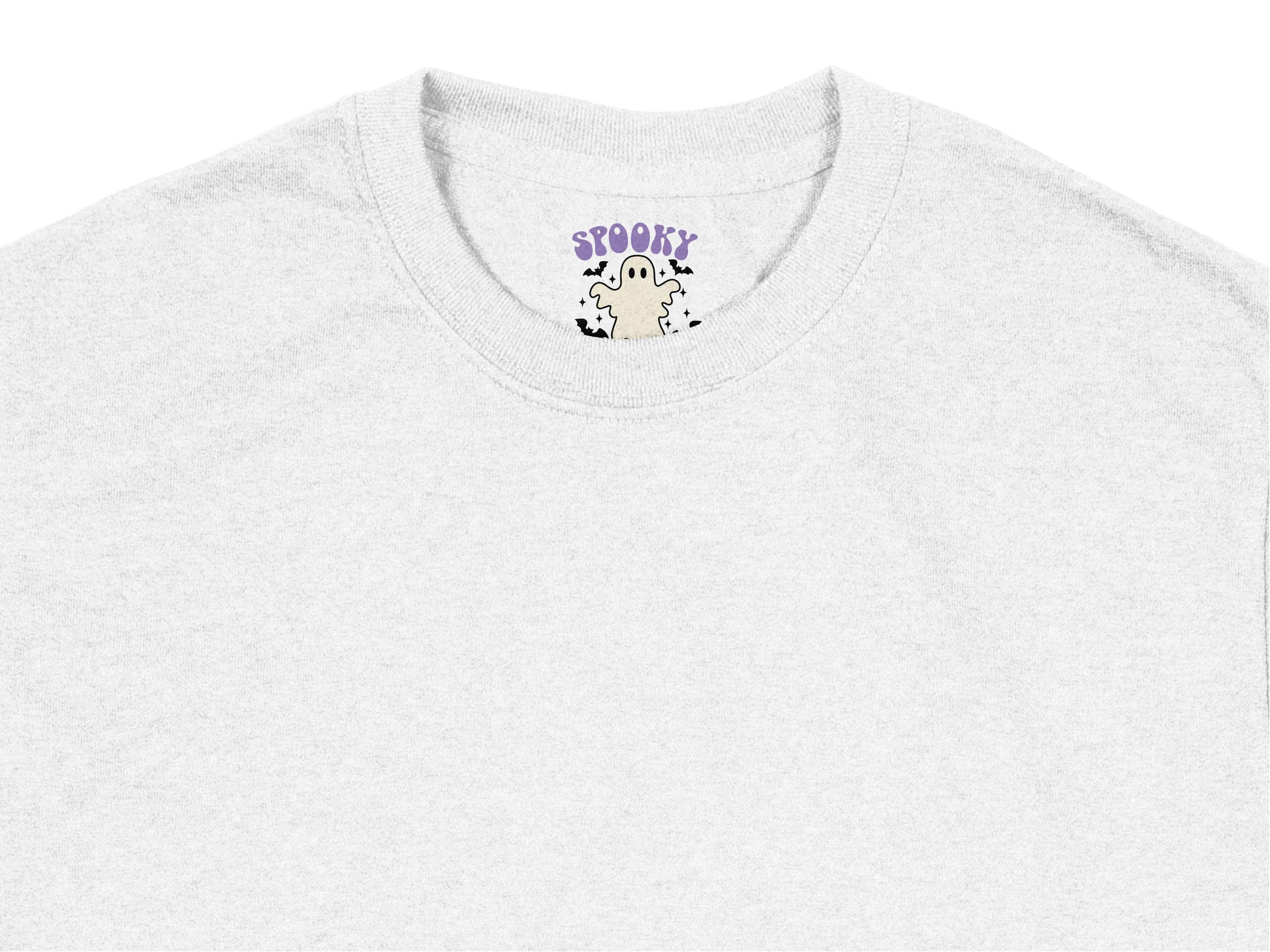 Spooky Ghost Graphic T-Shirt, Cute Halloween Ghost Tee, Unisex Grey Casual Shirt, Fall Season Fashion Top for All Ages