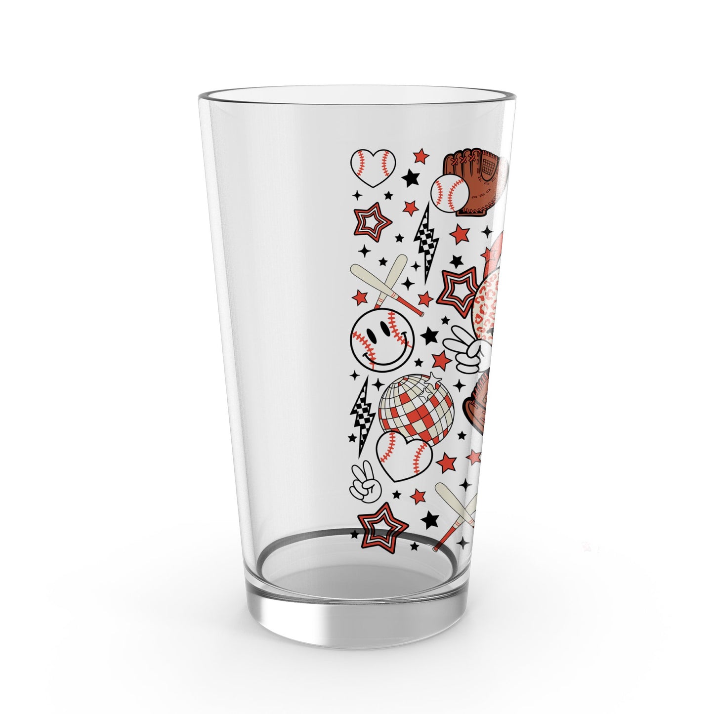 Sports Themed Glass Tumbler, Baseball Basketball Football Design, Unique Drinkware for Sports Fans