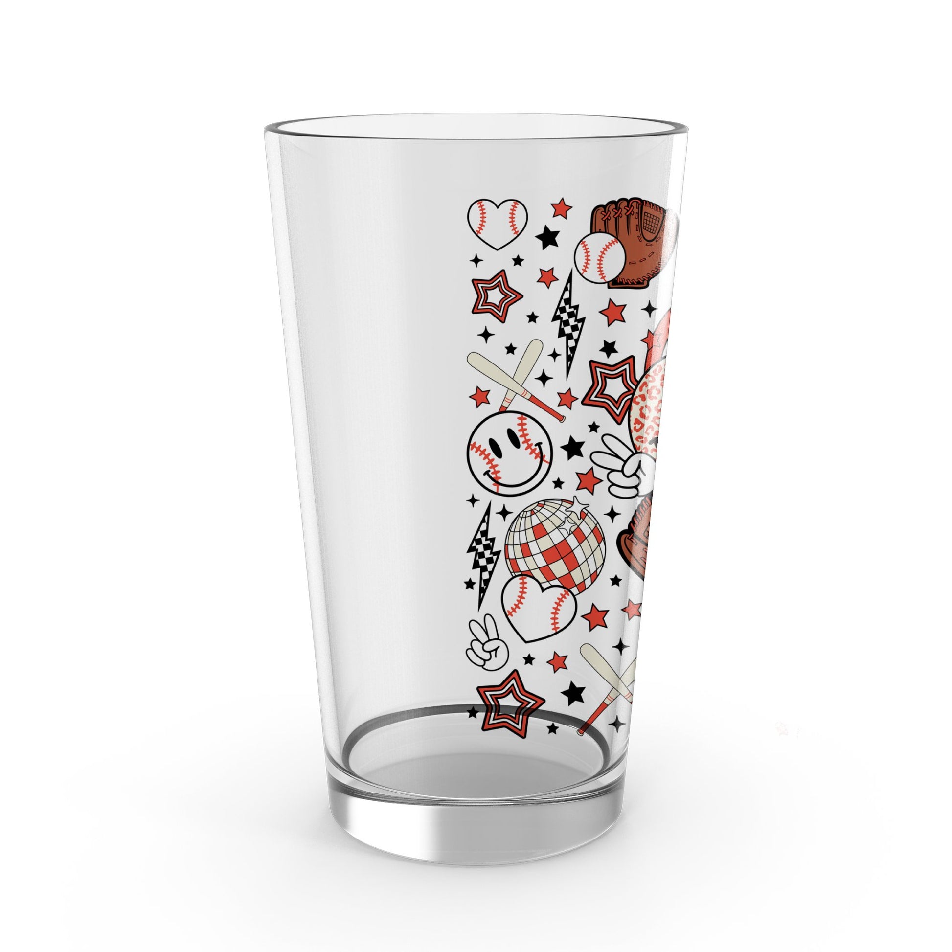 Sports Themed Glass Tumbler, Baseball Basketball Football Design, Unique Drinkware for Sports Fans