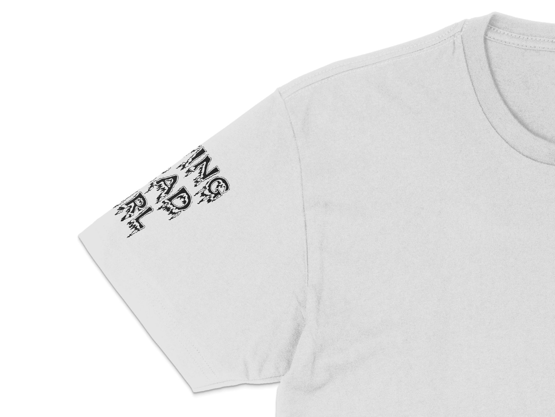 Minimalist White T-Shirt with Black Graphic Text Design, Casual Unisex Apparel, Soft Cotton Tee, Summer Fashion Top