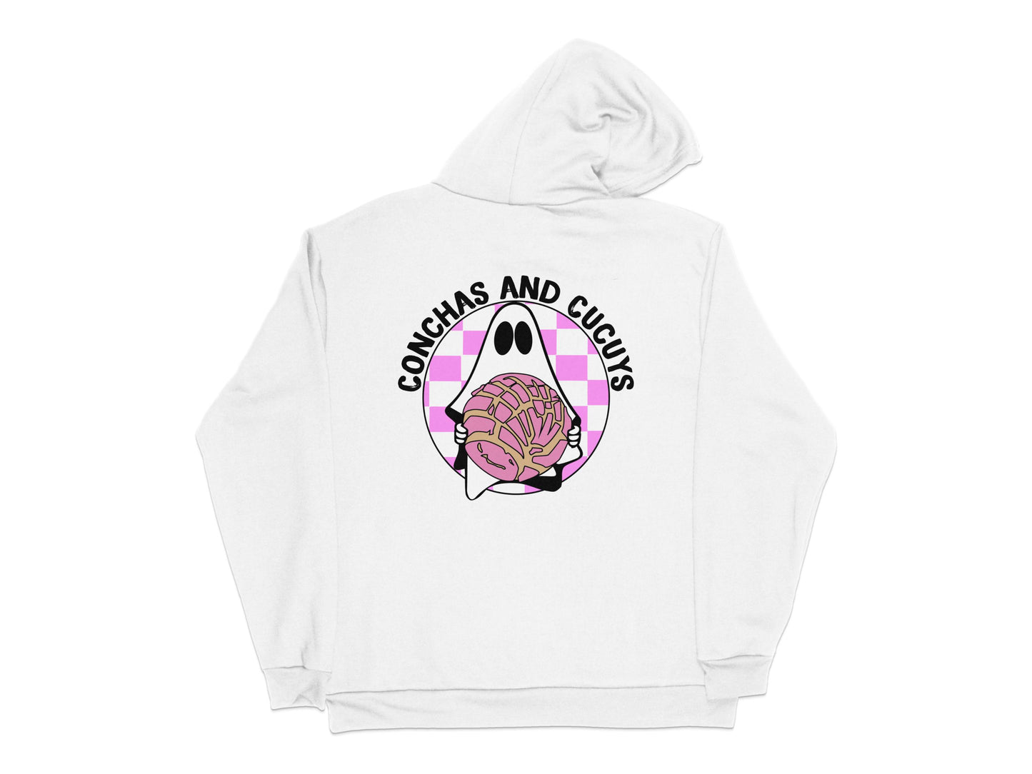 Conchas and Circus Themed Hoodie, Pink Donut Graphic Sweatshirt, Casual Pullover, Unique Graphic Hoodie