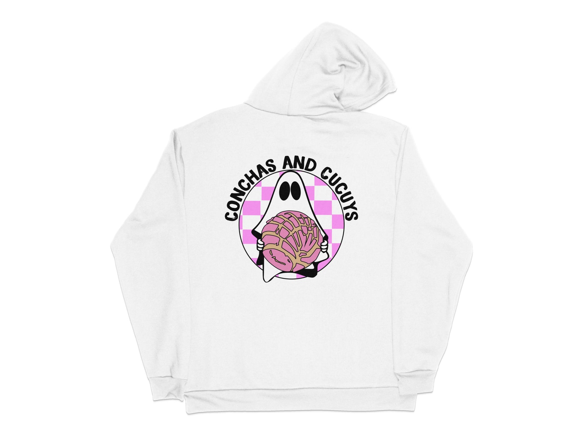 Conchas and Circus Themed Hoodie, Pink Donut Graphic Sweatshirt, Casual Pullover, Unique Graphic Hoodie