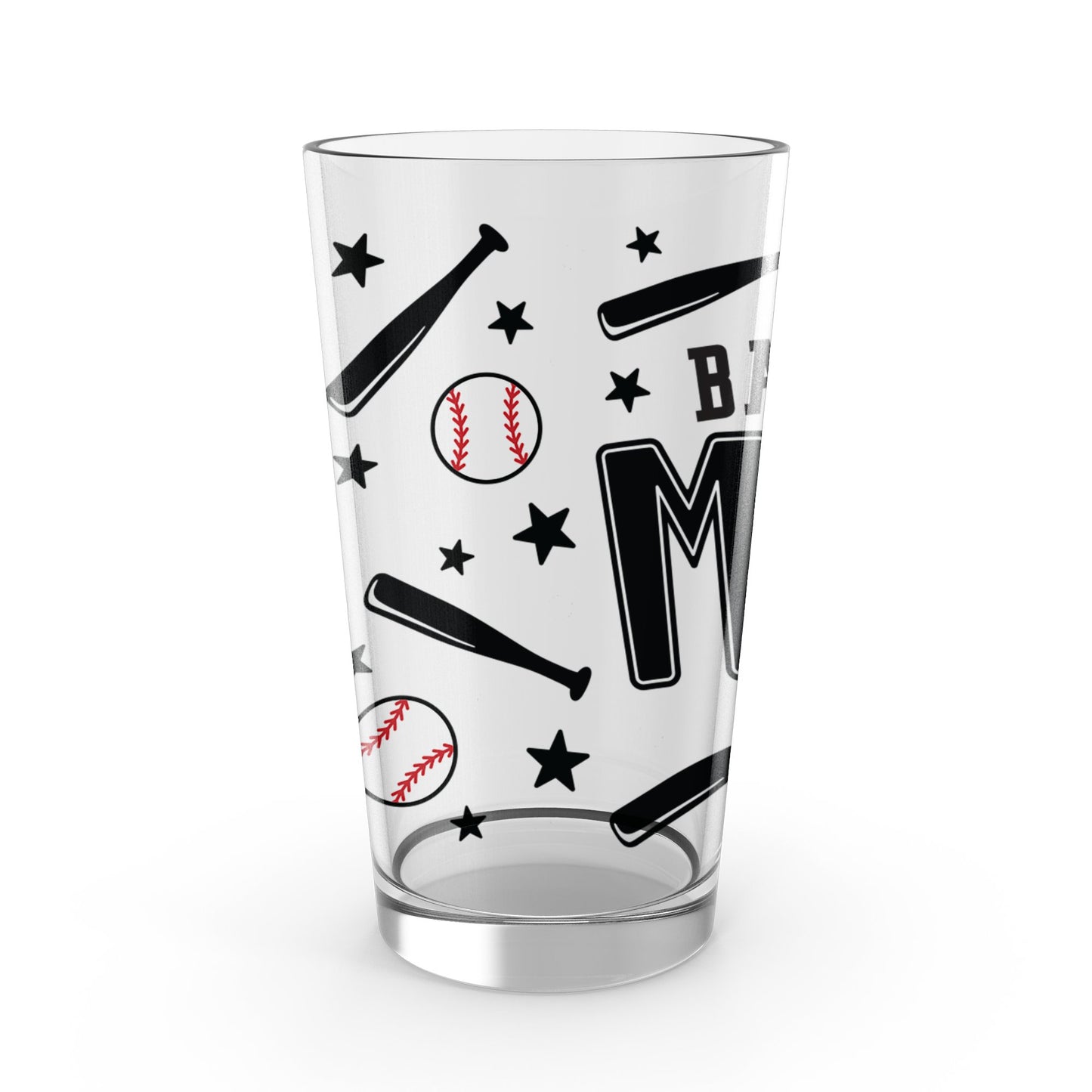 Personalized Sports Tumbler, Baseball Theme Glass, Custom Monogram, Gift for Sports Fans