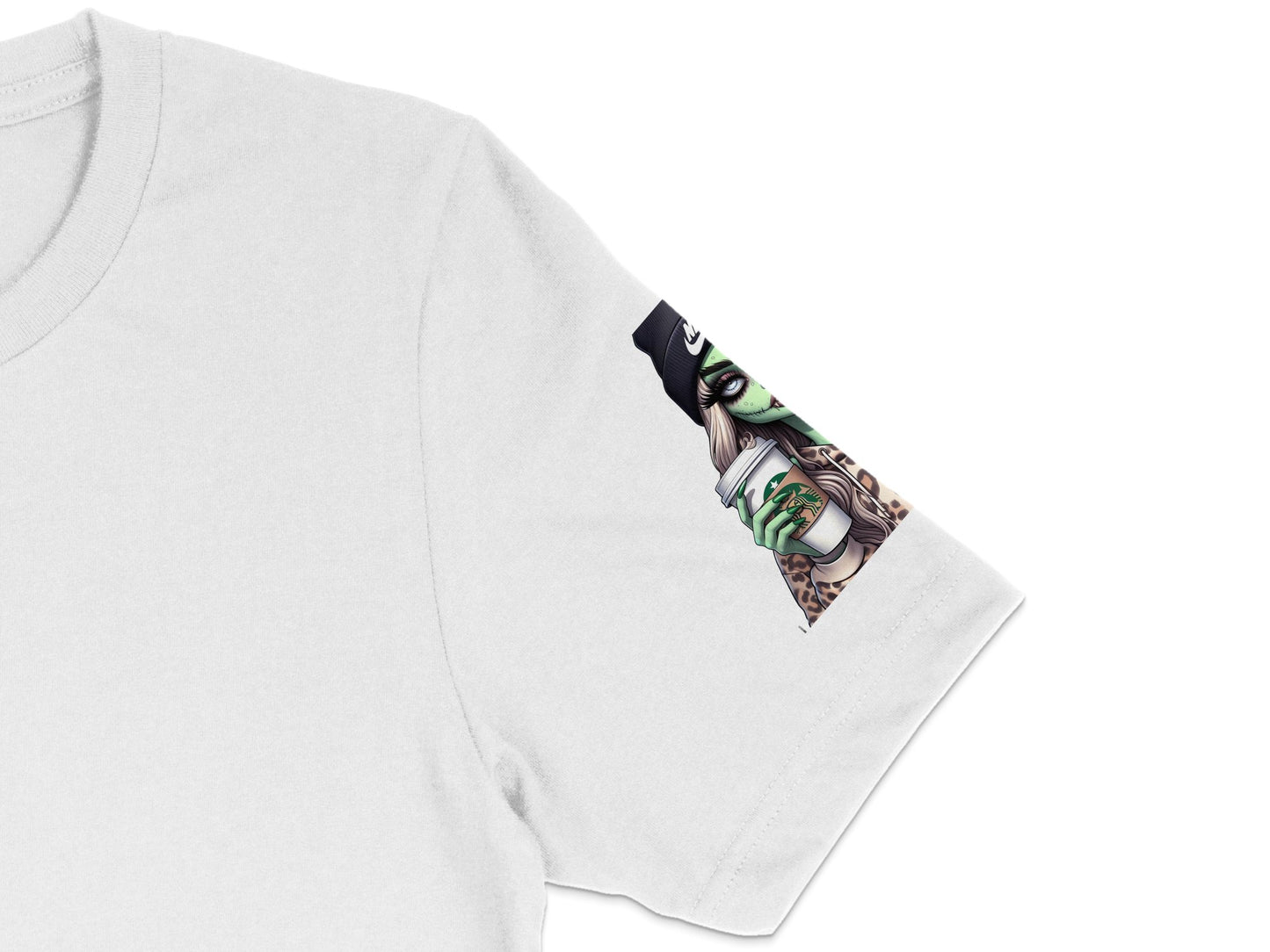 Unique White T-Shirt with Colorful Sleeve Tattoo Design, Stylish Casual Wear, Unisex Graphic Tee