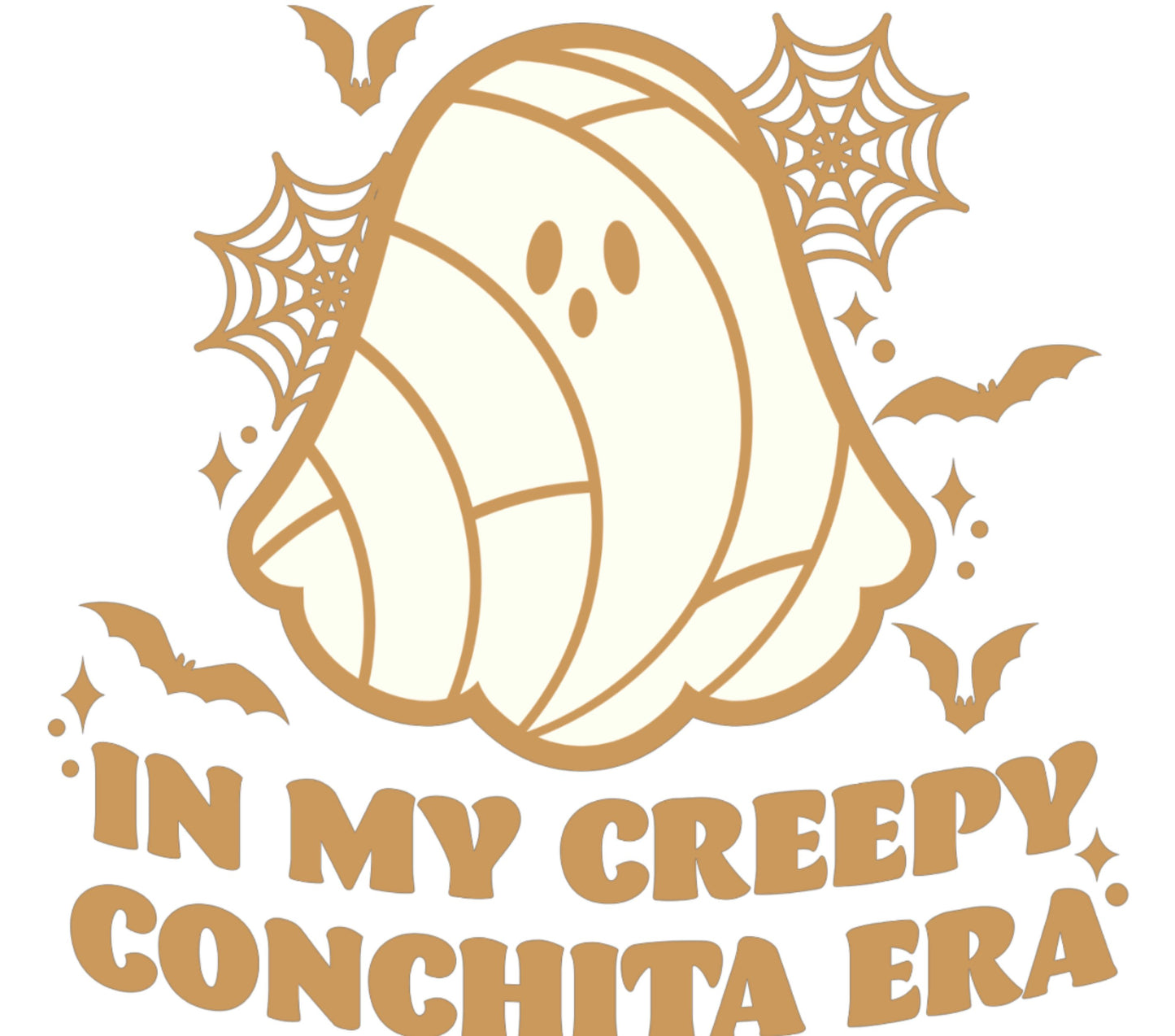 Halloween Ghost Croissant Art, Spooky Bakery T-Shirt Design, Unique Creepy Cute Graphic Tee