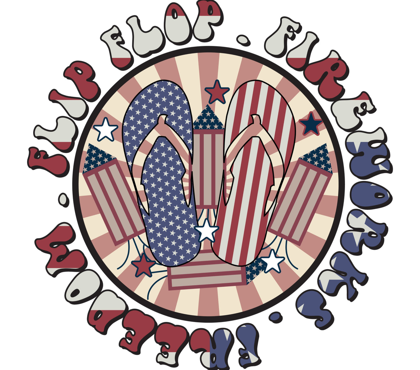 Patriotic Flip Flops USA Flag Design, American Stars Stripes Summer Footwear, Fourth of July Beach Sandals, Unisex Flip Flop Shoes