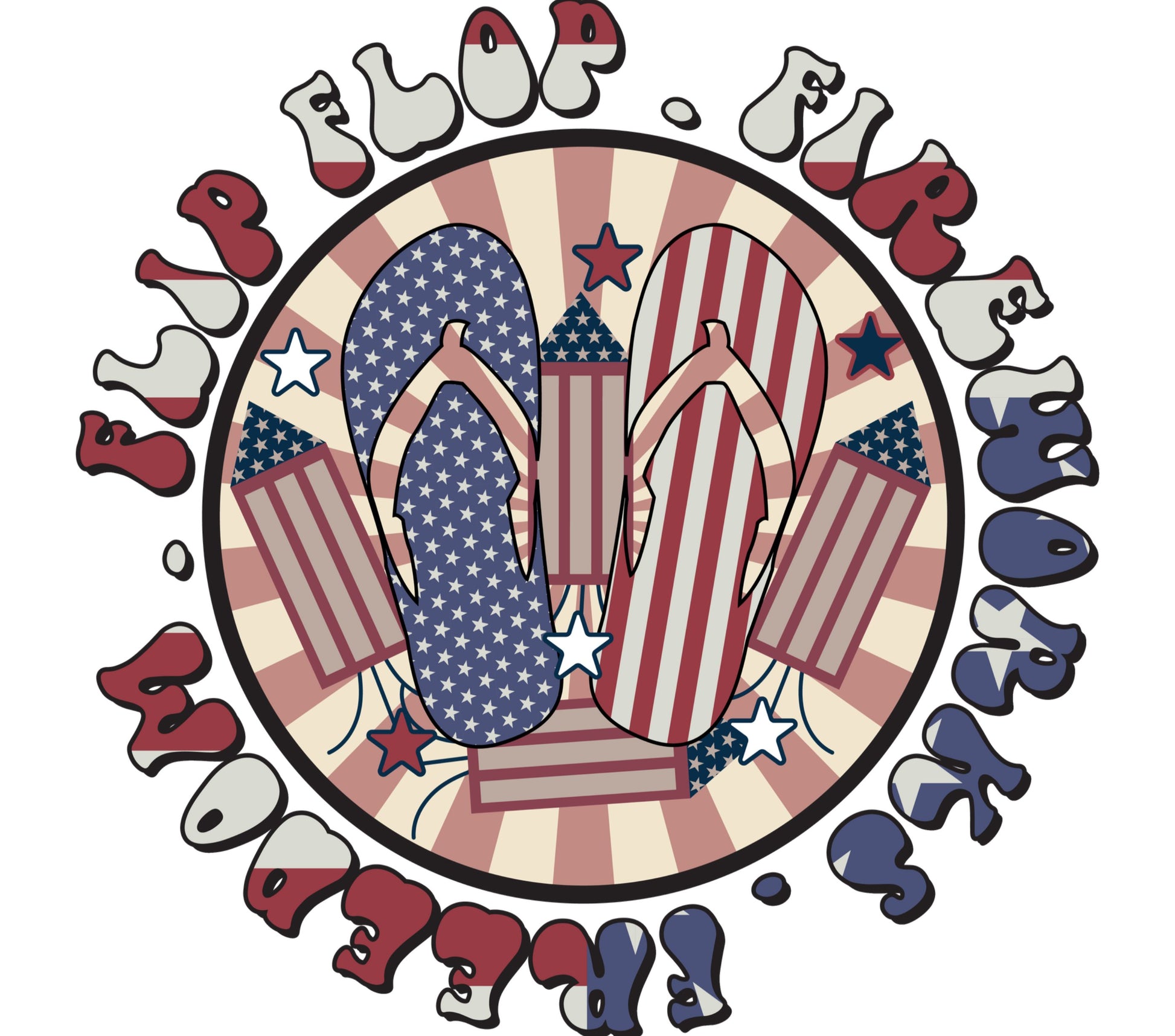 Patriotic Flip Flops USA Flag Design, American Stars Stripes Summer Footwear, Fourth of July Beach Sandals, Unisex Flip Flop Shoes