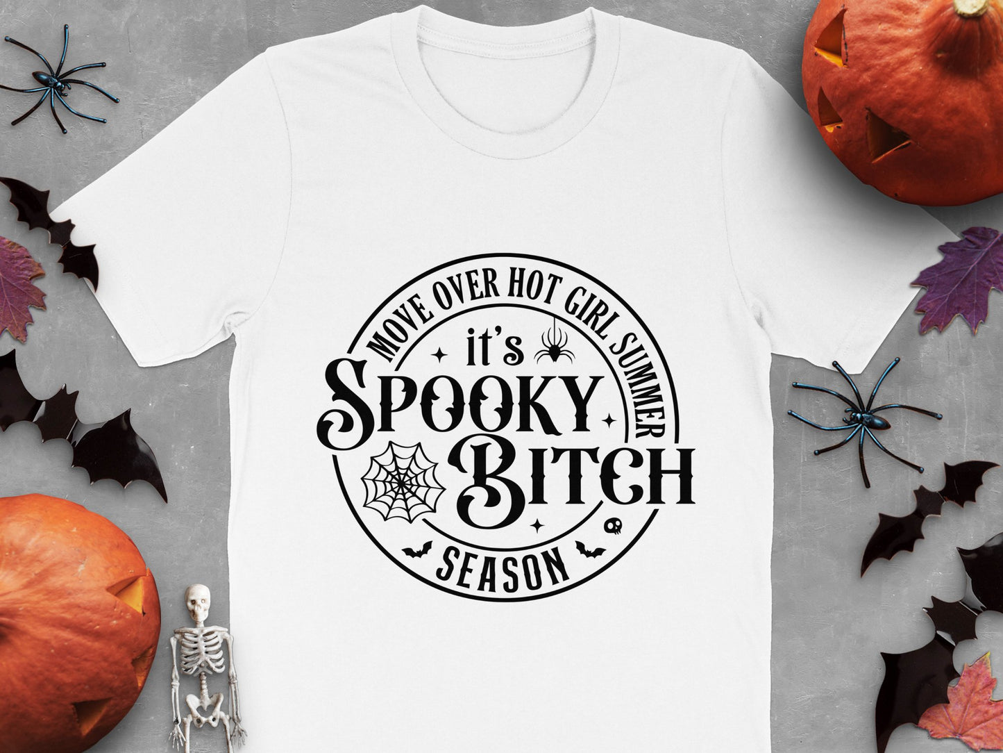 Spooky Bitch Season T-Shirt, Halloween Graphic Tee, Funny Fall Witchy Shirt, Women's October Fashion Top, Halloween Party Apparel