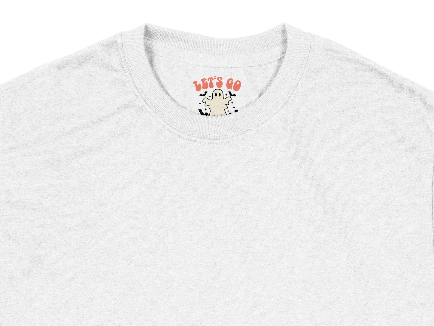 Cute Ghost Halloween T-Shirt, Let's Go Spooky White Tee, Casual Fall Fashion, Gift for Friends