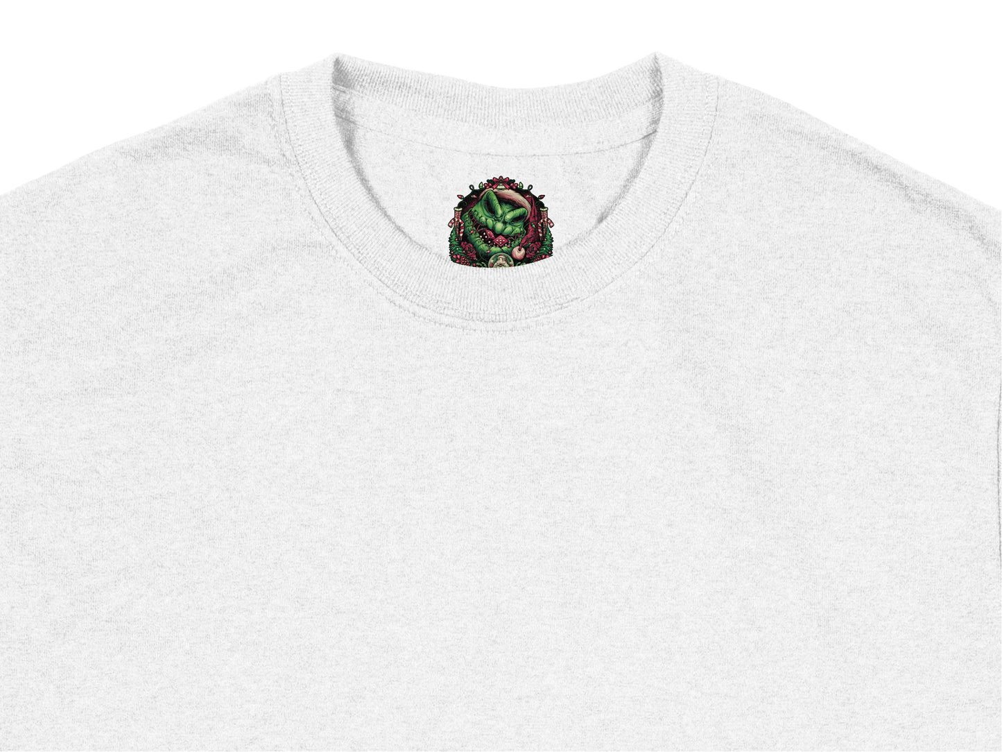 Grey T-Shirt with Colorful Embroidered Dragon Patch, Unisex Cotton Tee, Casual Streetwear, Unique Graphic Design Top