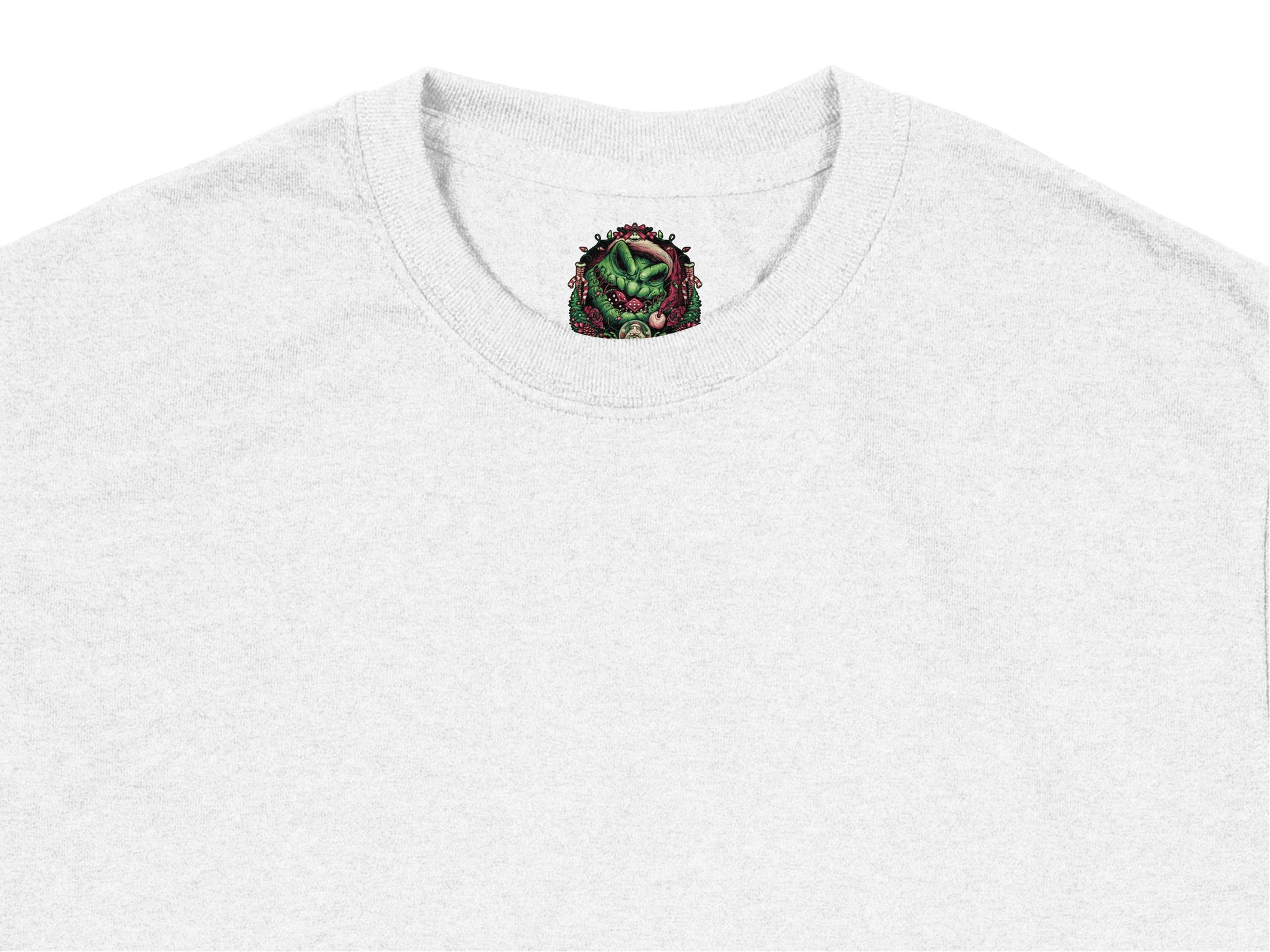 Grey T-Shirt with Colorful Embroidered Dragon Patch, Unisex Cotton Tee, Casual Streetwear, Unique Graphic Design Top