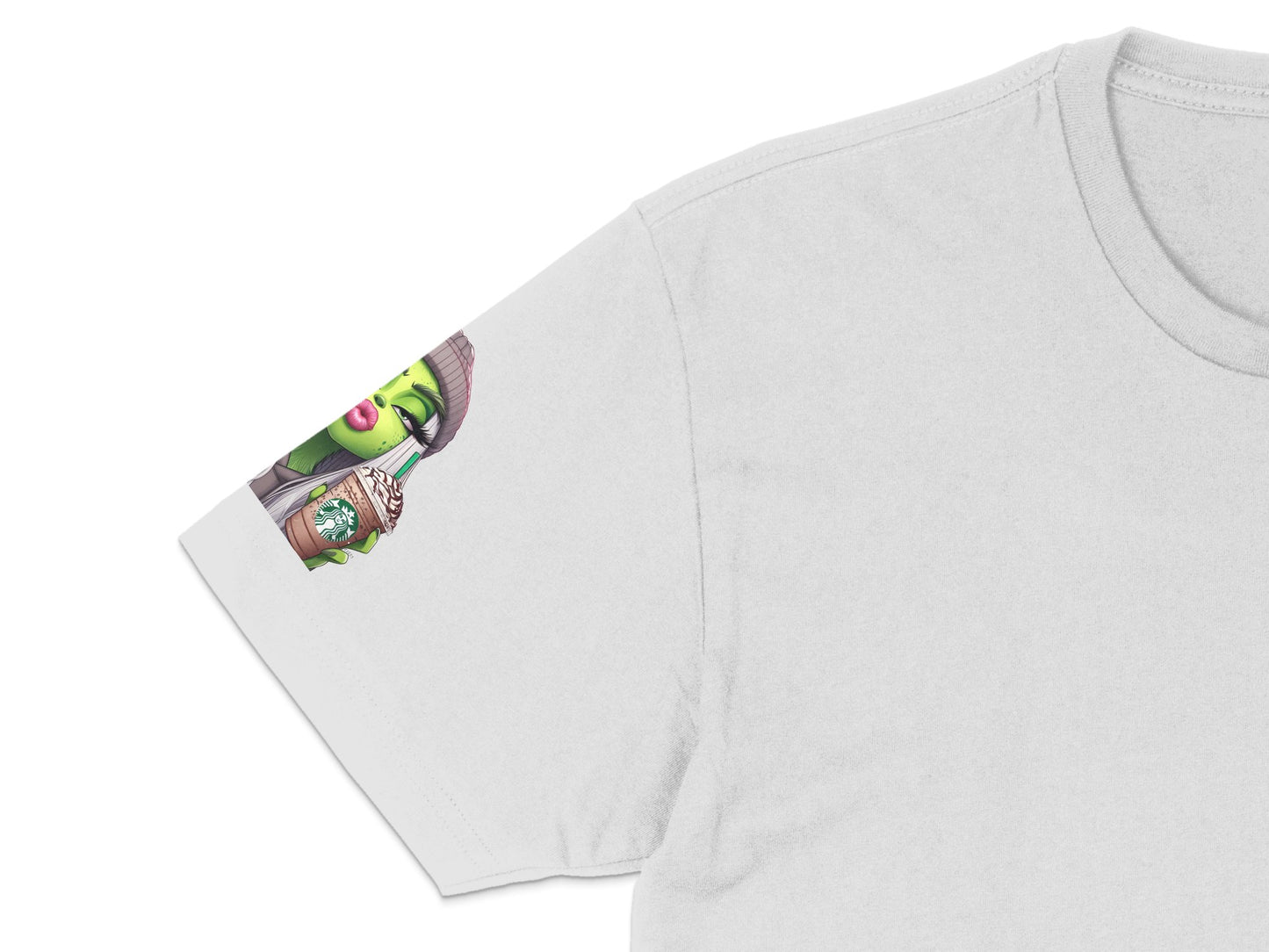 Cartoon Frog Barista Graphic T-Shirt, Unisex White Cotton Tee, Cute Coffee Lover Gift, Hipster Animal Print Shirt