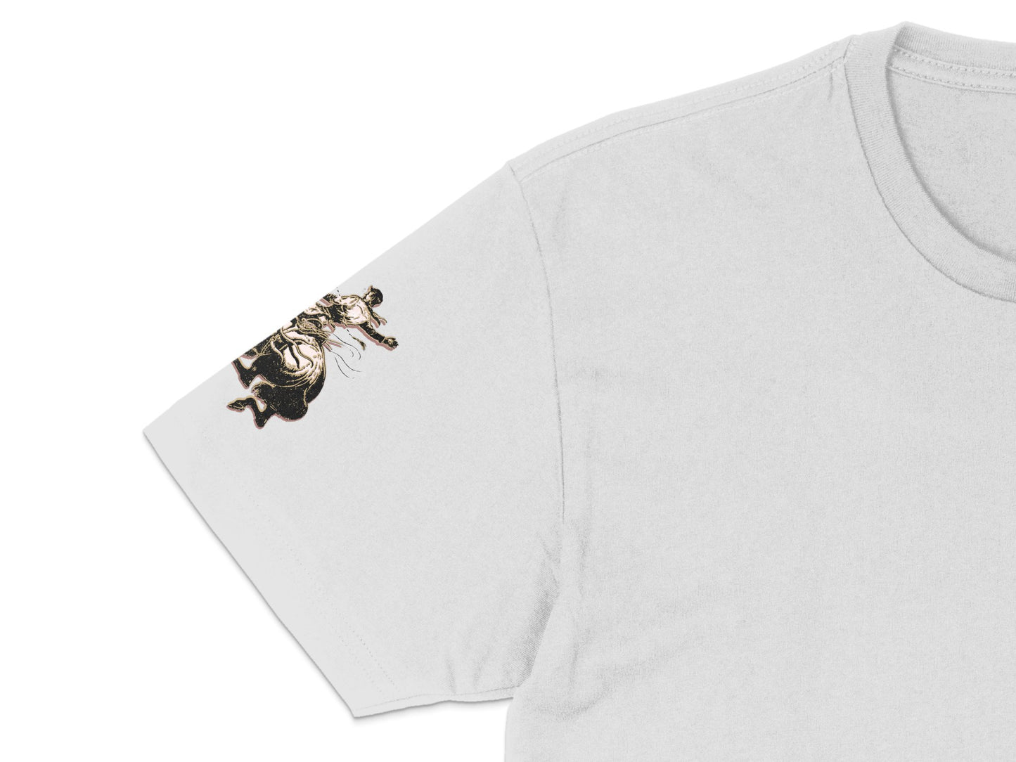 White T-Shirt with Vintage Astronaut Print, Classic Crew Neck, Unisex Casual Tee, Space Lover Gift