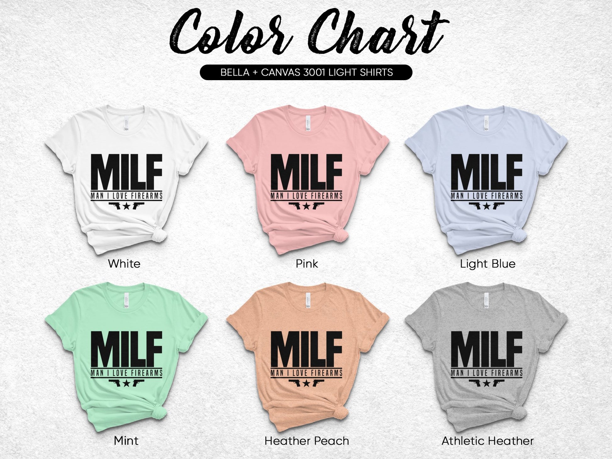 MILF Funny T-Shirt, Bella Canvas 3001, Trendy Mom Tee, Light Colors, Summer Casual Wear, Gift for Her