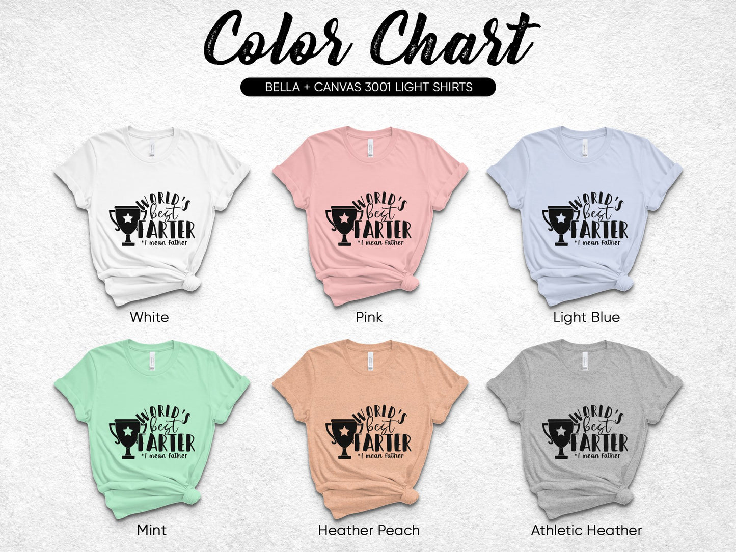 World's Best Bartender T-Shirt Light Cotton Shirts in Various Colors Bella + Canvas 3001