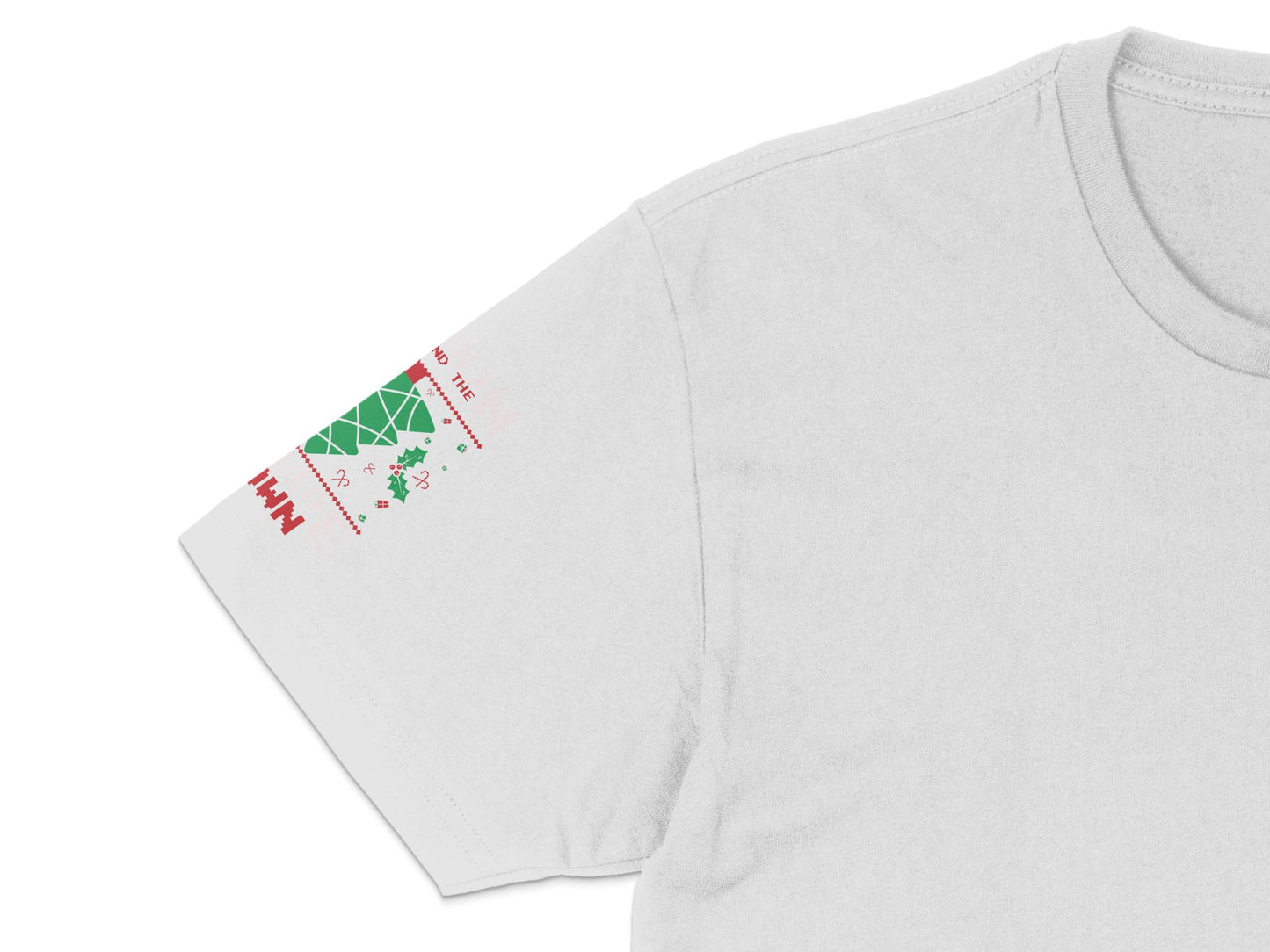 Grey T-Shirt with Christmas Graphic, Festive Holiday Tee, Men's Women's Casual Wear