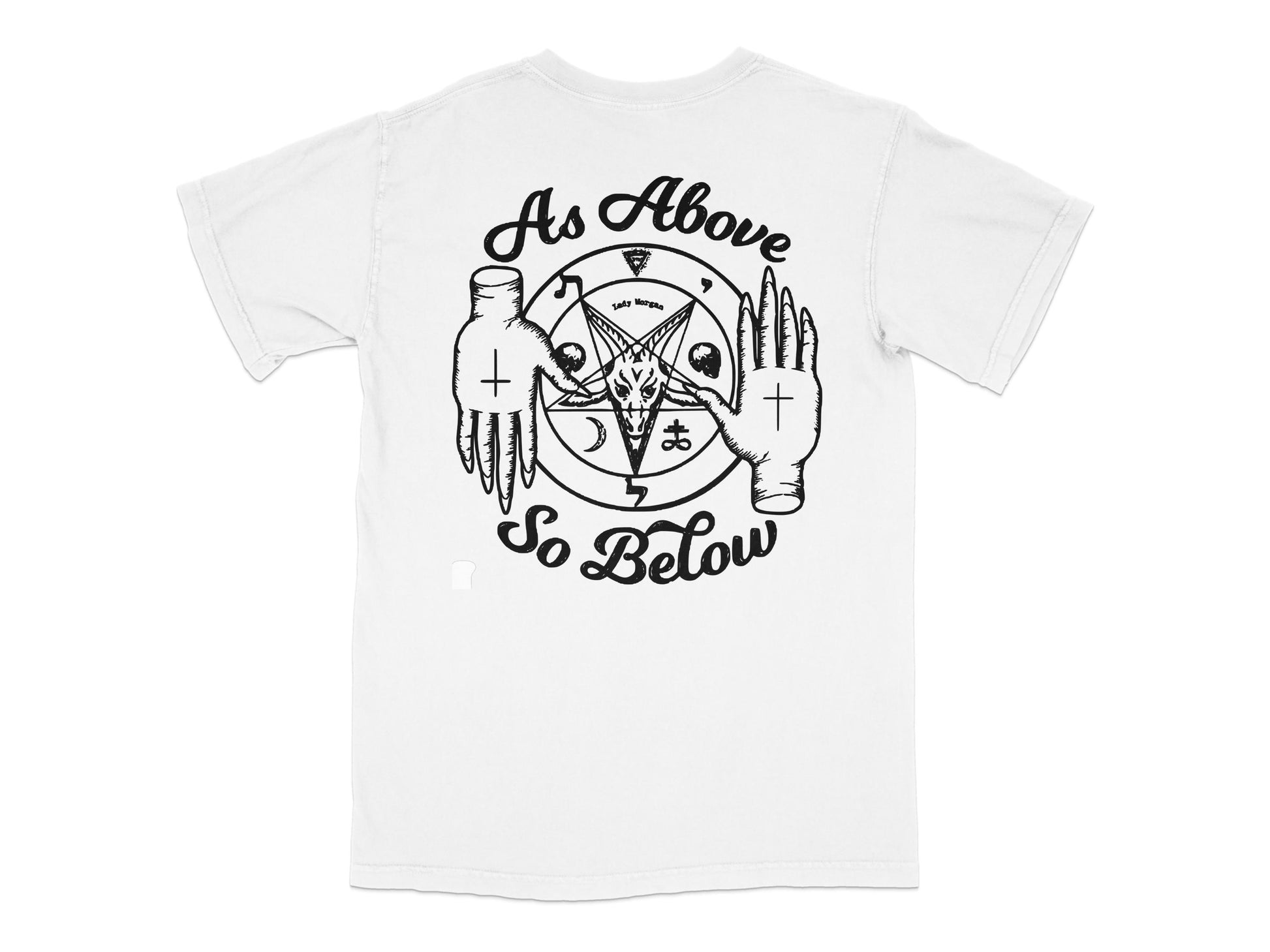 As Above So Below T-Shirt, Occult Tee, Mystical Symbols, Spiritual Hands, White Unisex Shirt