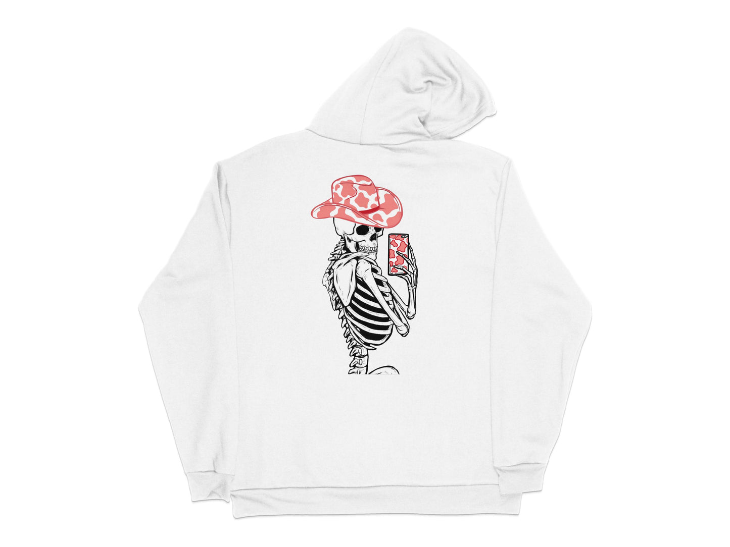 Skeleton with Red Cap Graphic Hoodie, Casual Streetwear, Unisex Pullover, Hip Hop Style Sweatshirt