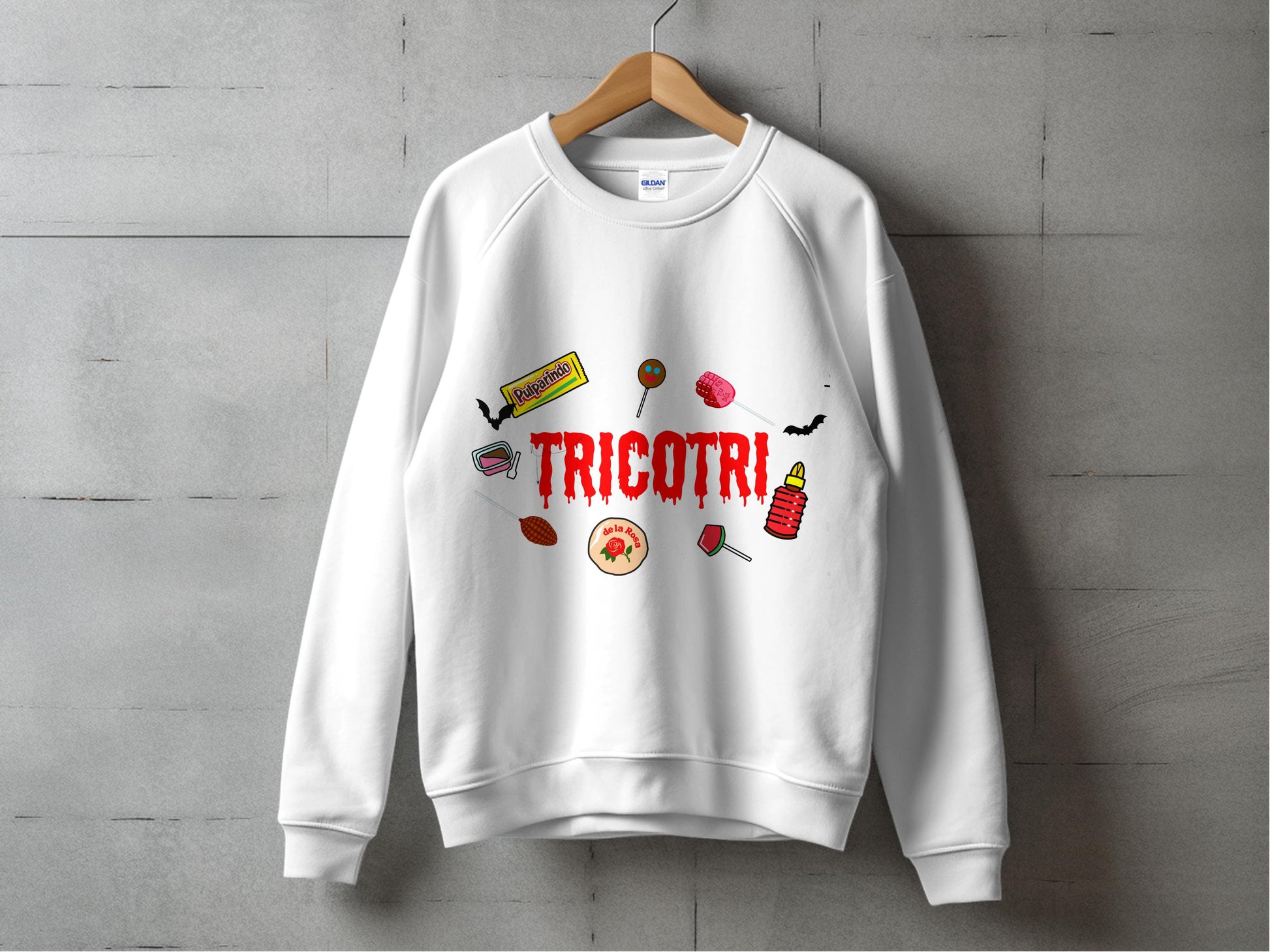 White Sweatshirt with Colorful Magic Trick Graphics - Casual Unisex Pullover Sweater