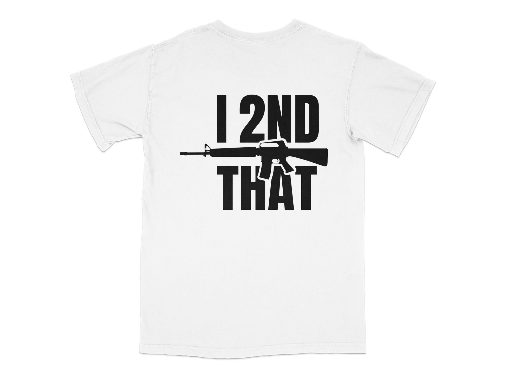 Men's White Graphic Tee I 2nd That Gun Design Short Sleeve Casual T-Shirt