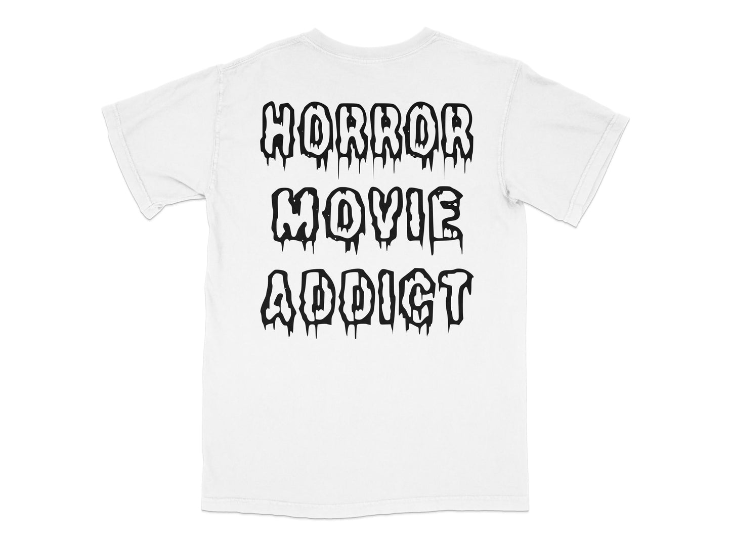 Horror Movie Addict T-Shirt, Scary Film Lover Tee, Halloween Spooky Graphic Shirt, Unisex Cotton Top