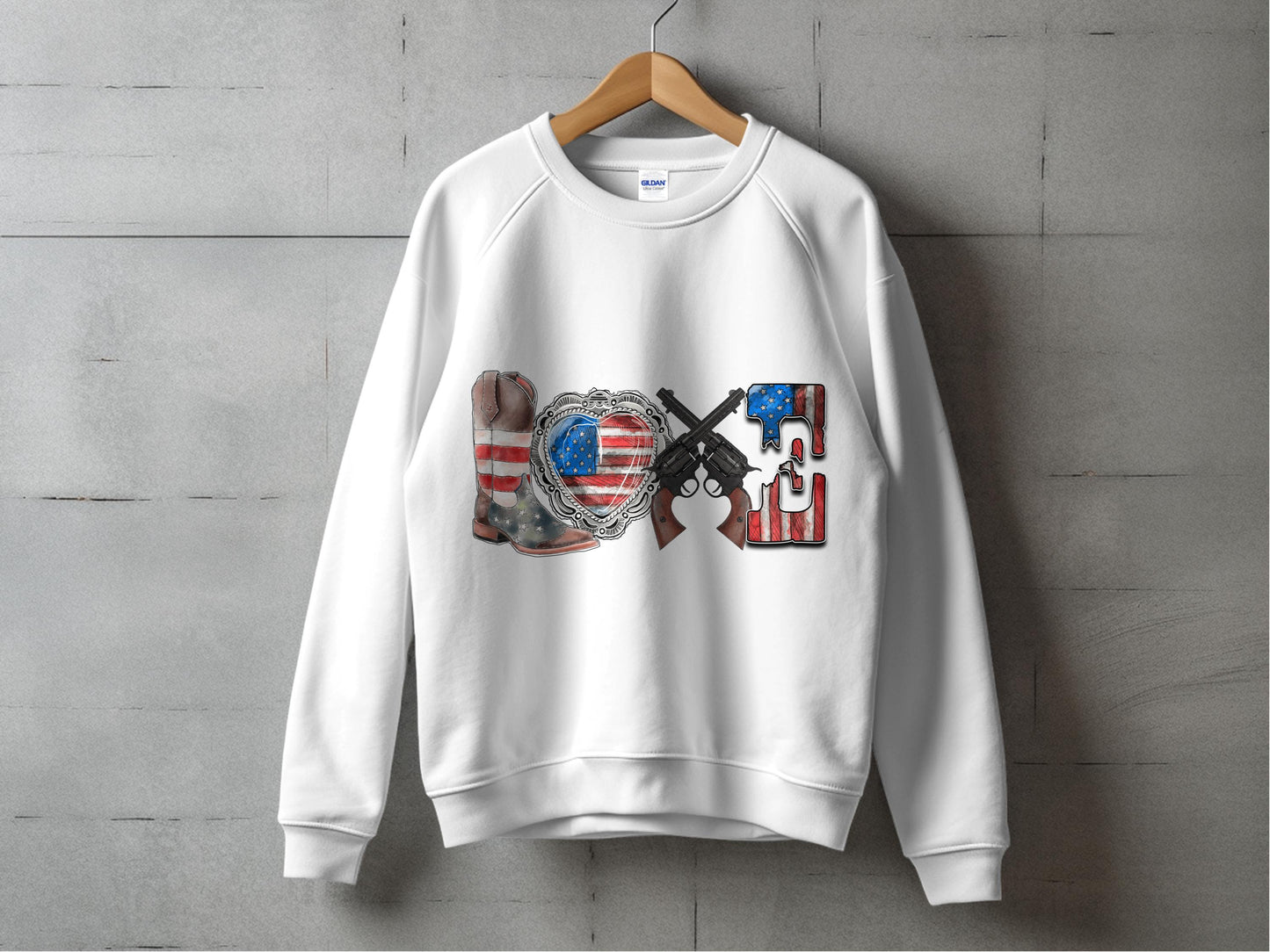 Patriotic Sweatshirt USA Flag Boxing Gloves Eagle Graphic Unisex Crewneck Pullover Casual Tops