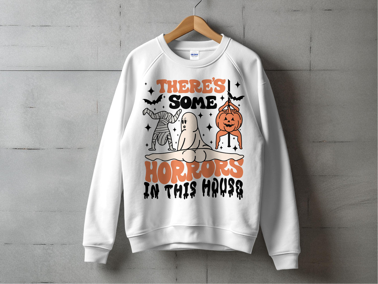 Spooky Halloween Sweatshirt, Ghost Pumpkin Horror Graphic, Unisex Fall Clothing, Trendy Autumn Pullover