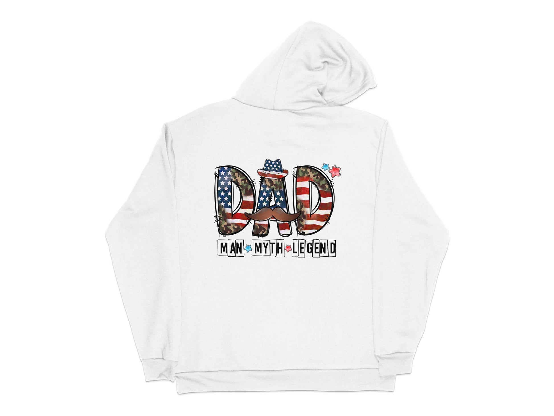Dad Man Myth Legend Hoodie, Patriotic Father's Day Gift, American Flag Print Sweatshirt