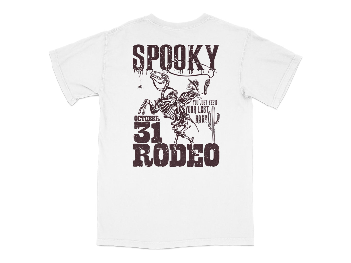 Spooky Rodeo Graphic T-Shirt, Vintage Halloween Cowboy Skeleton Tee, October 31st Casual Wear