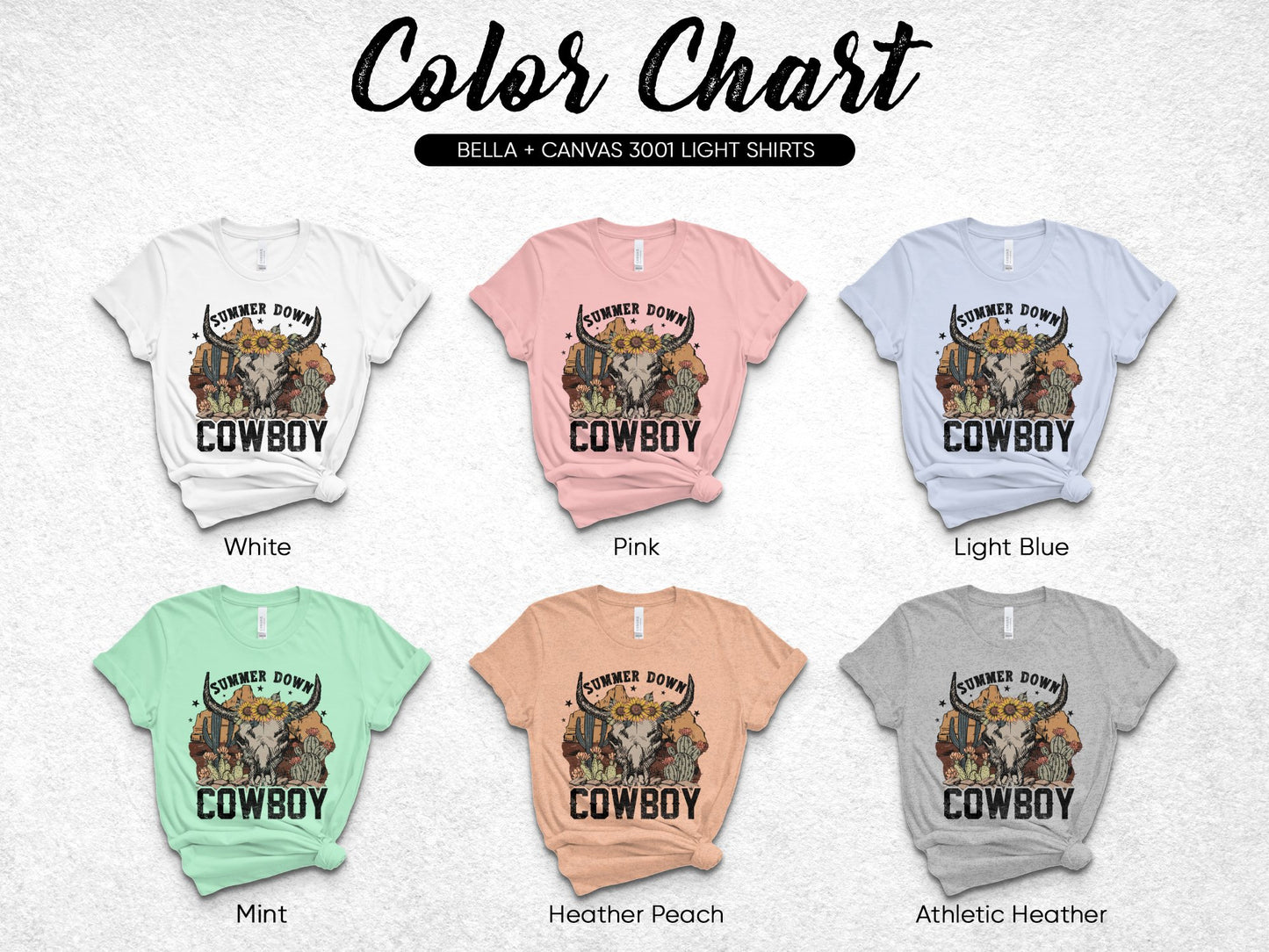 Western Cowboy T-Shirt Bella Canvas 3001 Variety of Colors Unisex Graphic Tee