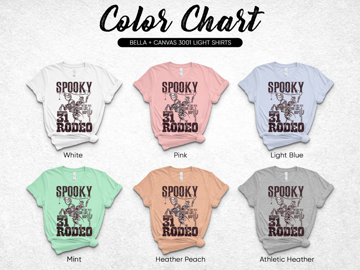 Spooky Rodeo T-Shirt, Halloween Cowboy Graphic Tee, Bella Canvas 3001, Multiple Colors Available, Unisex Fit