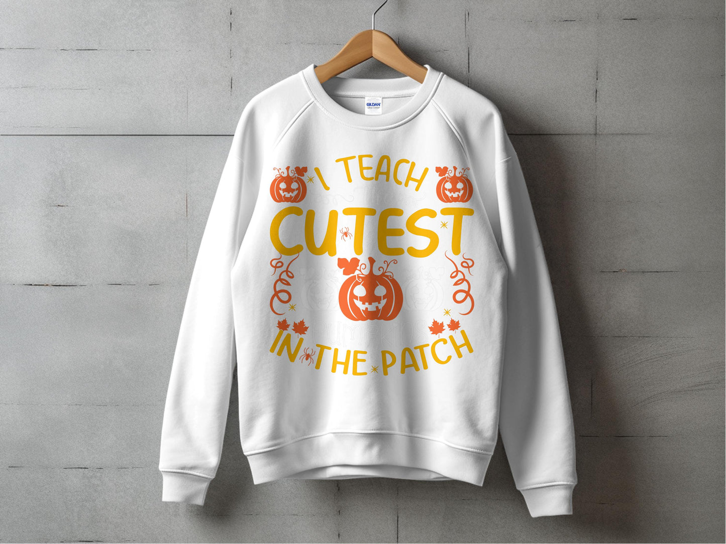 Cute Pumpkin Teacher Sweatshirt, Autumn Fall Apparel, 'I Teach the Cutest Pumpkins in the Patch' Sweater