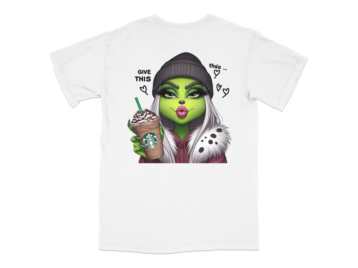 Trendy Witch Graphic T-Shirt, Urban Style Witch with Coffee, Unique Halloween Fashion, Casual Streetwear Tee