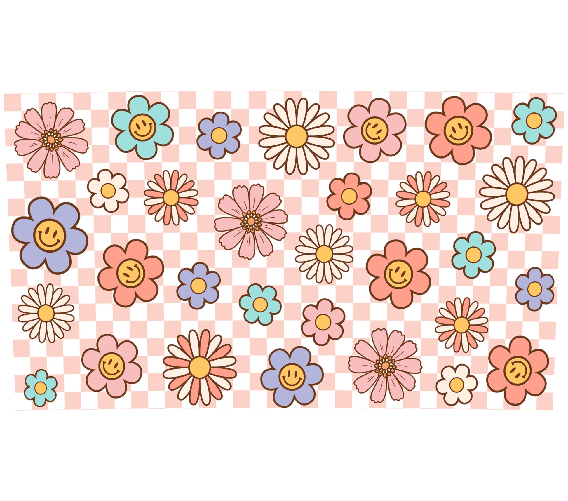 Colorful Retro Daisy Pattern Fabric, Vintage Floral Print Material, Quilting and Crafting Cotton Cloth