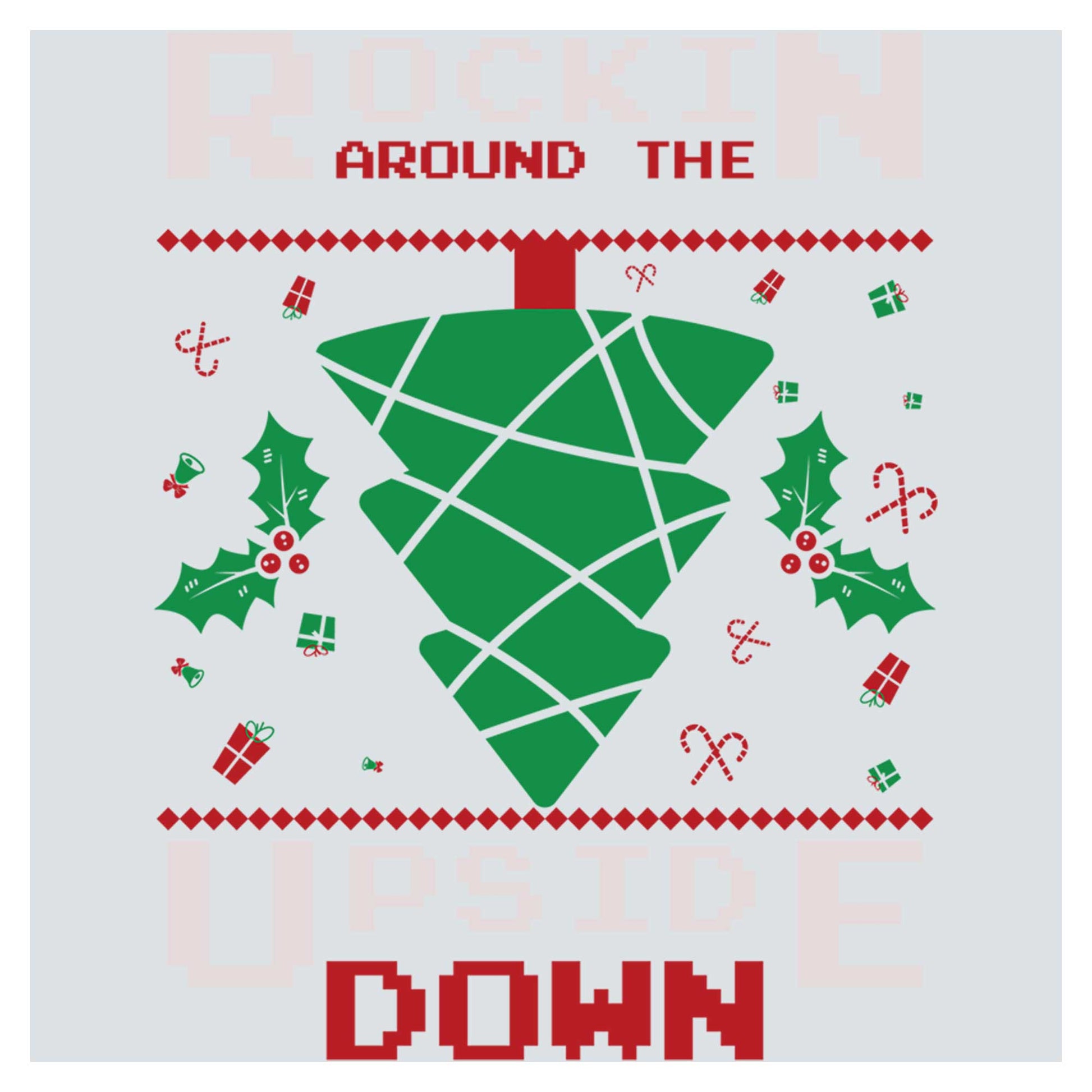 a cross stitch christmas card with a christmas tree