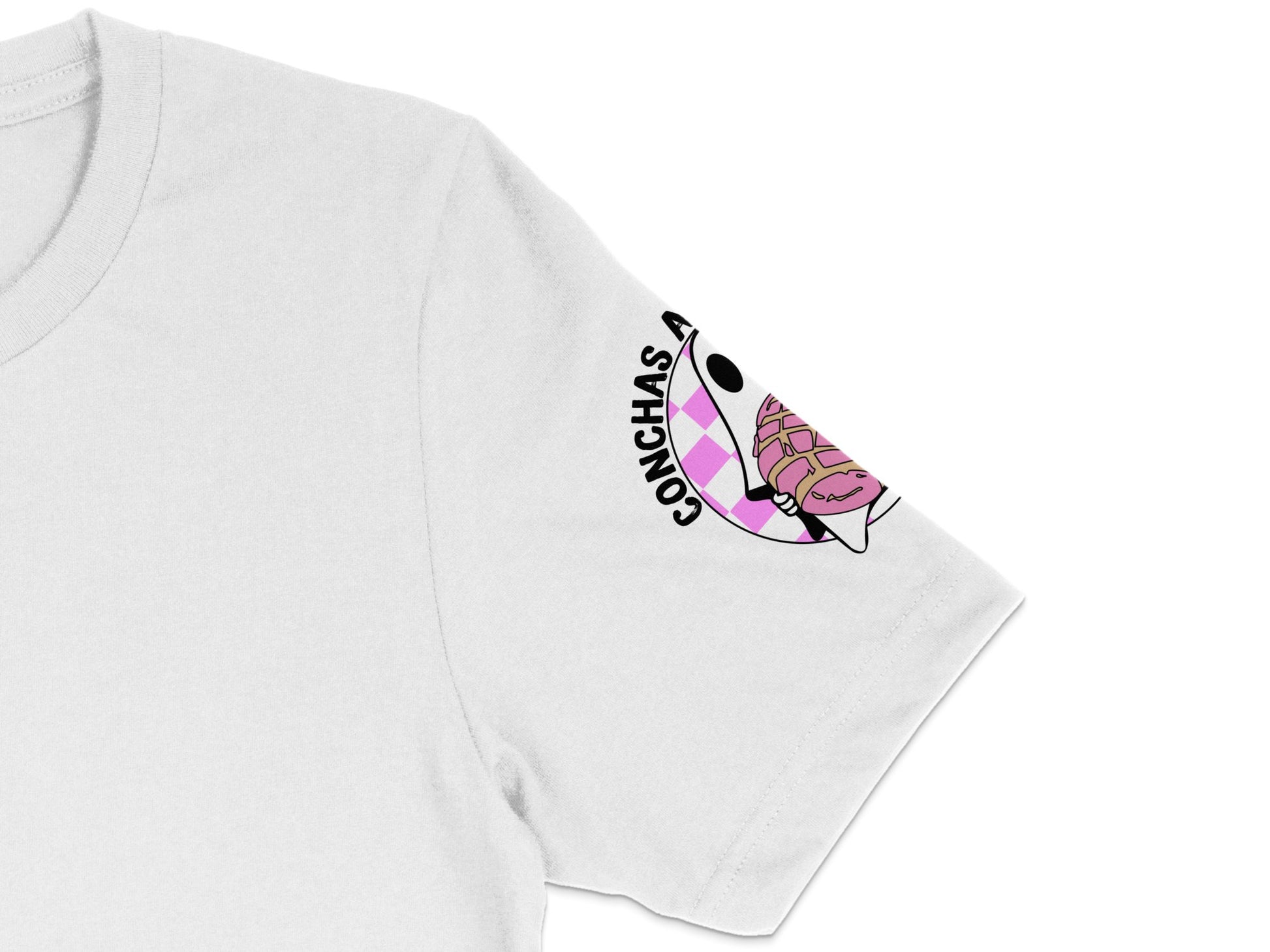 White T-Shirt with Pink Ice Cream Cone Design, Cute Summer Casual Tee