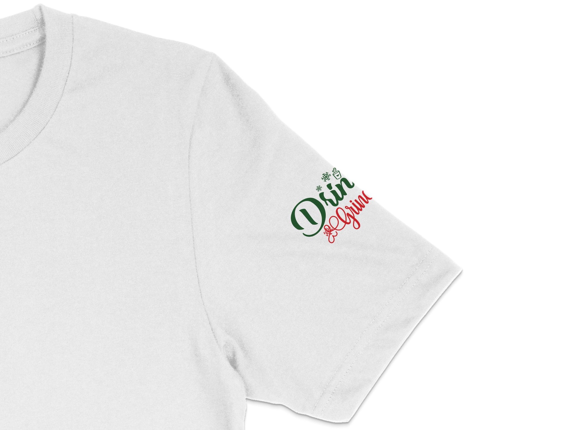 White T-Shirt With Green Embroidered 'Dive Begin' Logo, Unisex Casual Tee, Summer Fashion Top