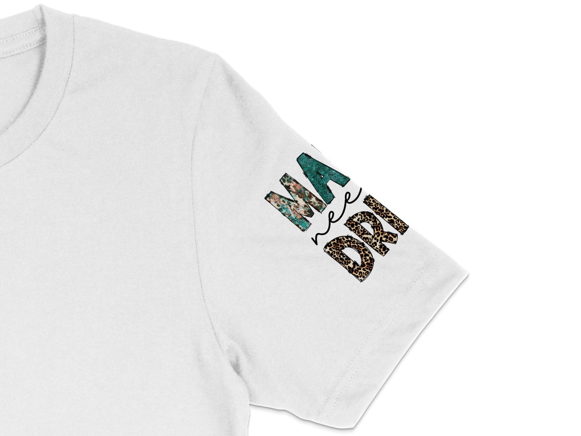 White T-Shirt with Leopard Print 'Mama' Design, Casual Mom Tee, Trendy Graphic Shirt for Women
