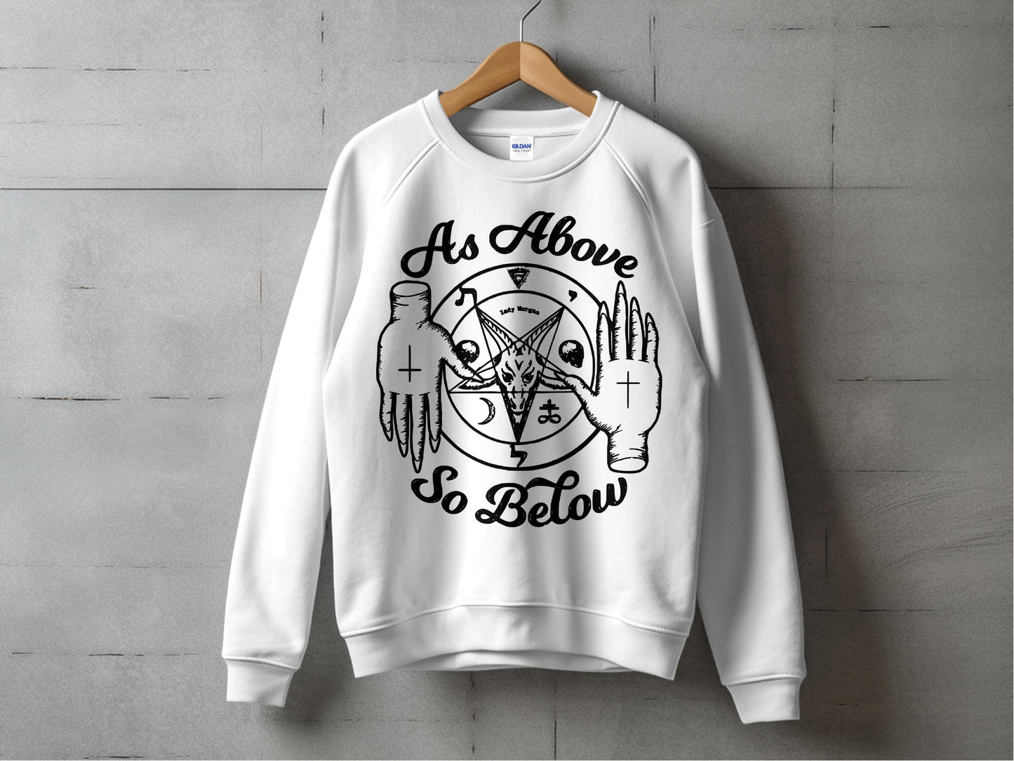 As Above So Below Sweatshirt, Occult Clothing, Witchy Graphic Pullover, Unisex White Crewneck, Spiritual Casual Wear, Mystical Top
