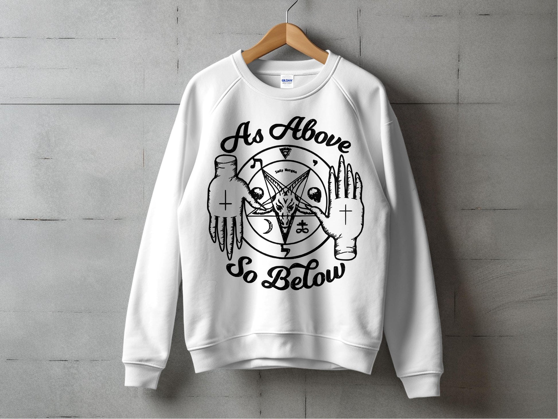 As Above So Below Sweatshirt, Occult Clothing, Witchy Graphic Pullover, Unisex White Crewneck, Spiritual Casual Wear, Mystical Top