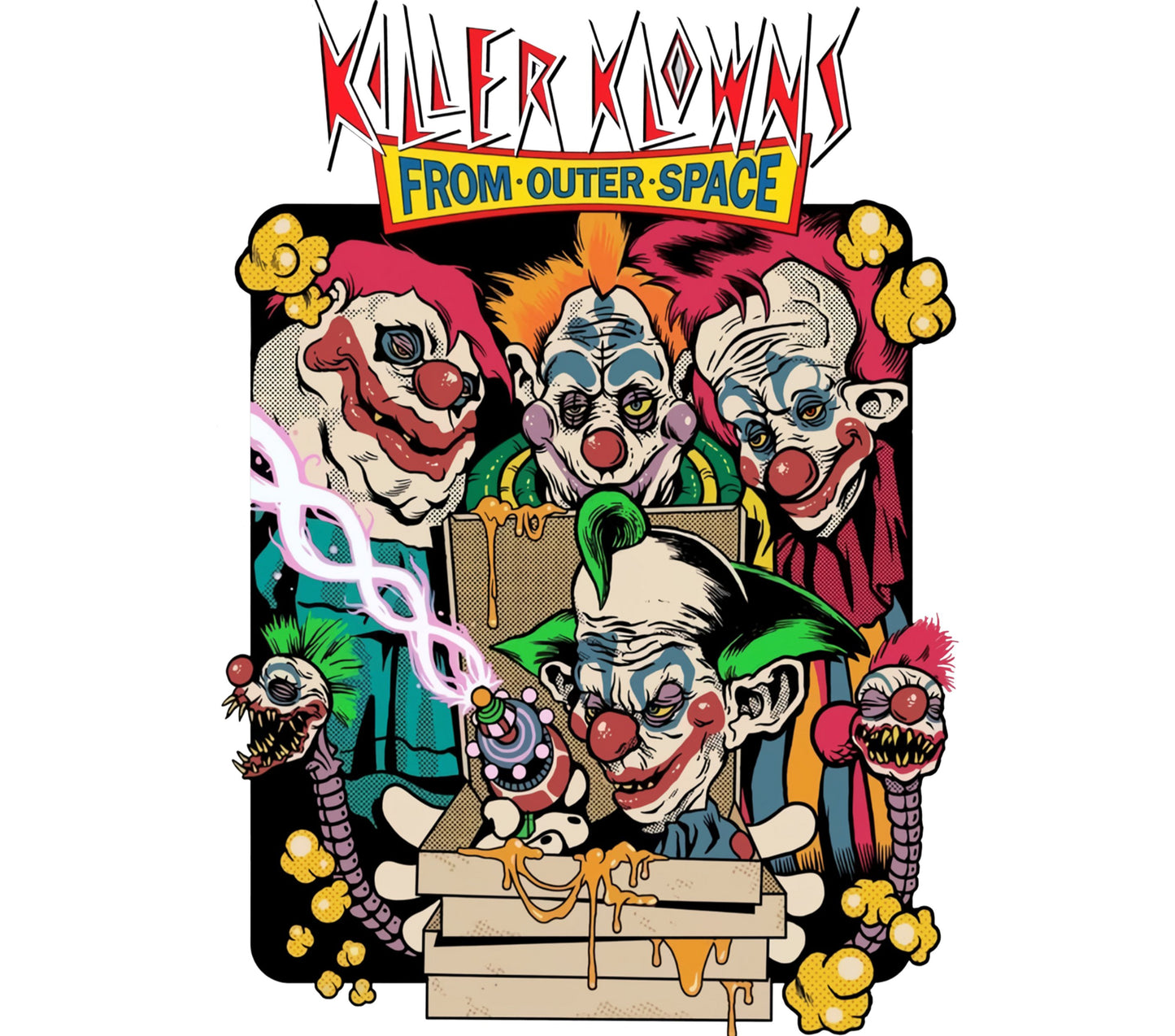 Killer Klowns From Outer Space Movie Poster Vintage Art Print Horror Clown Wall Decor Collectible