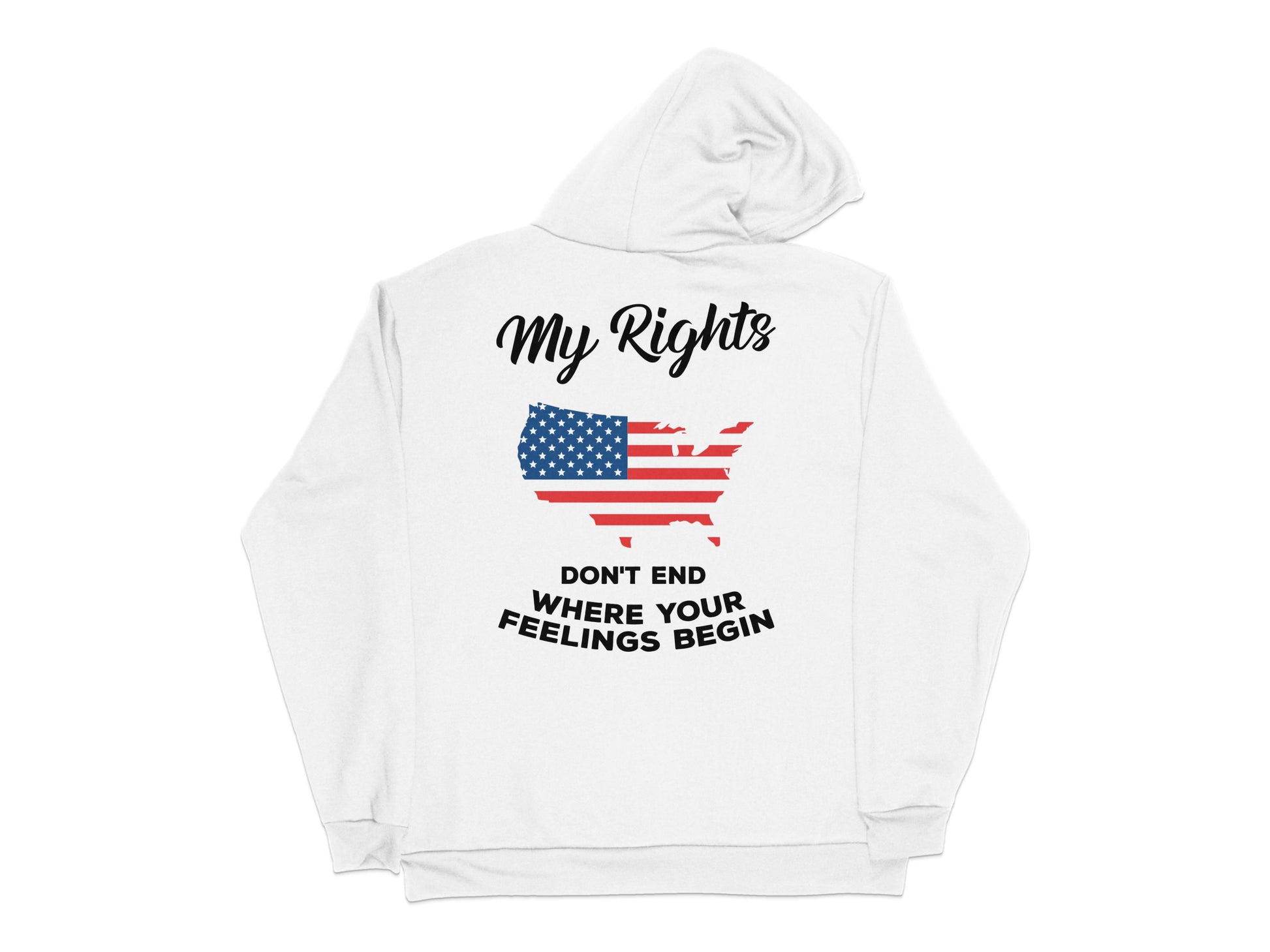 Patriotic Hoodie Sweatshirt American Flag My Rights Don't End Quote Casual Wear