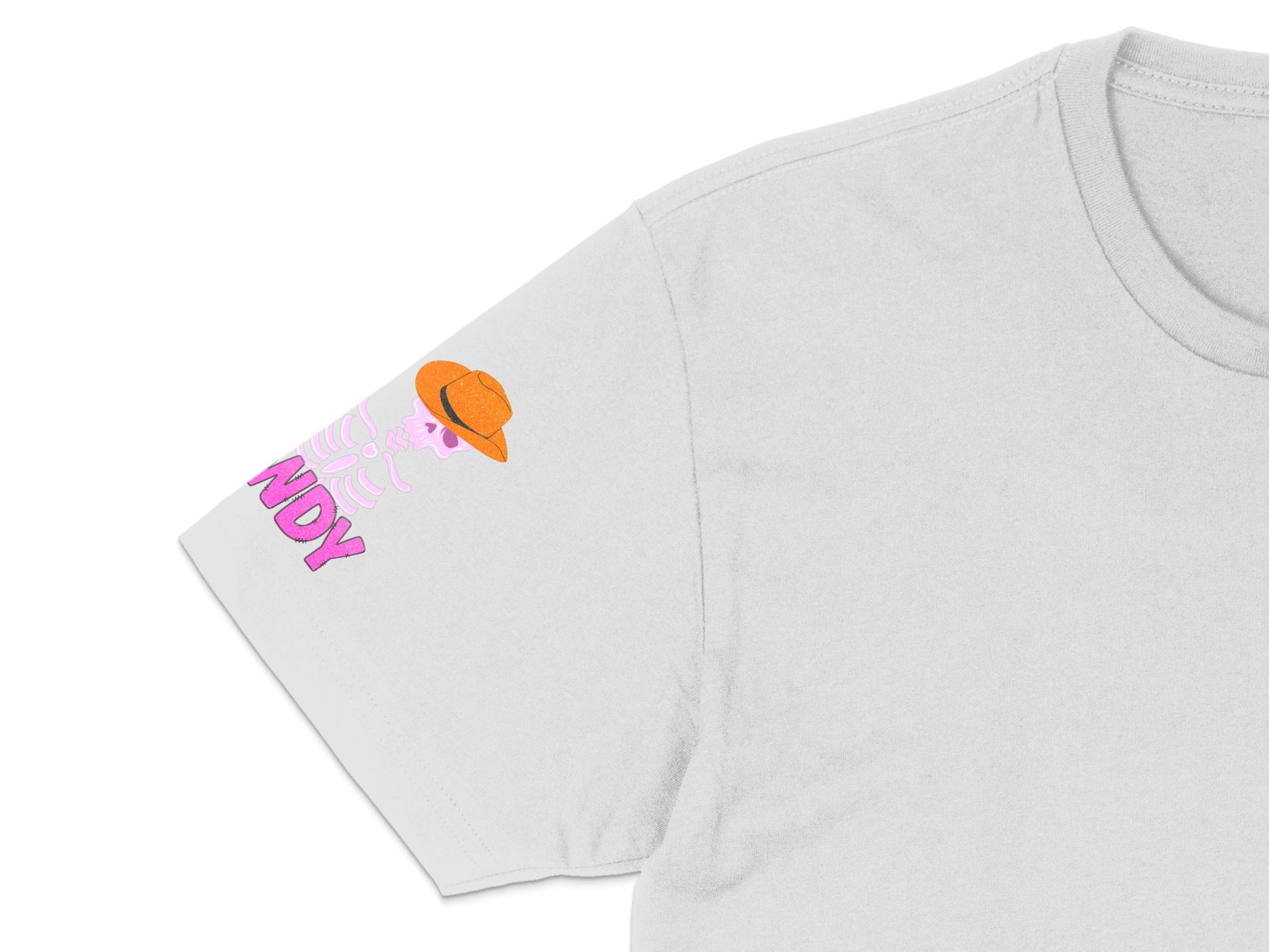 Indie Graphic Tee, Unisex White T-Shirt with Purple and Orange Print Design