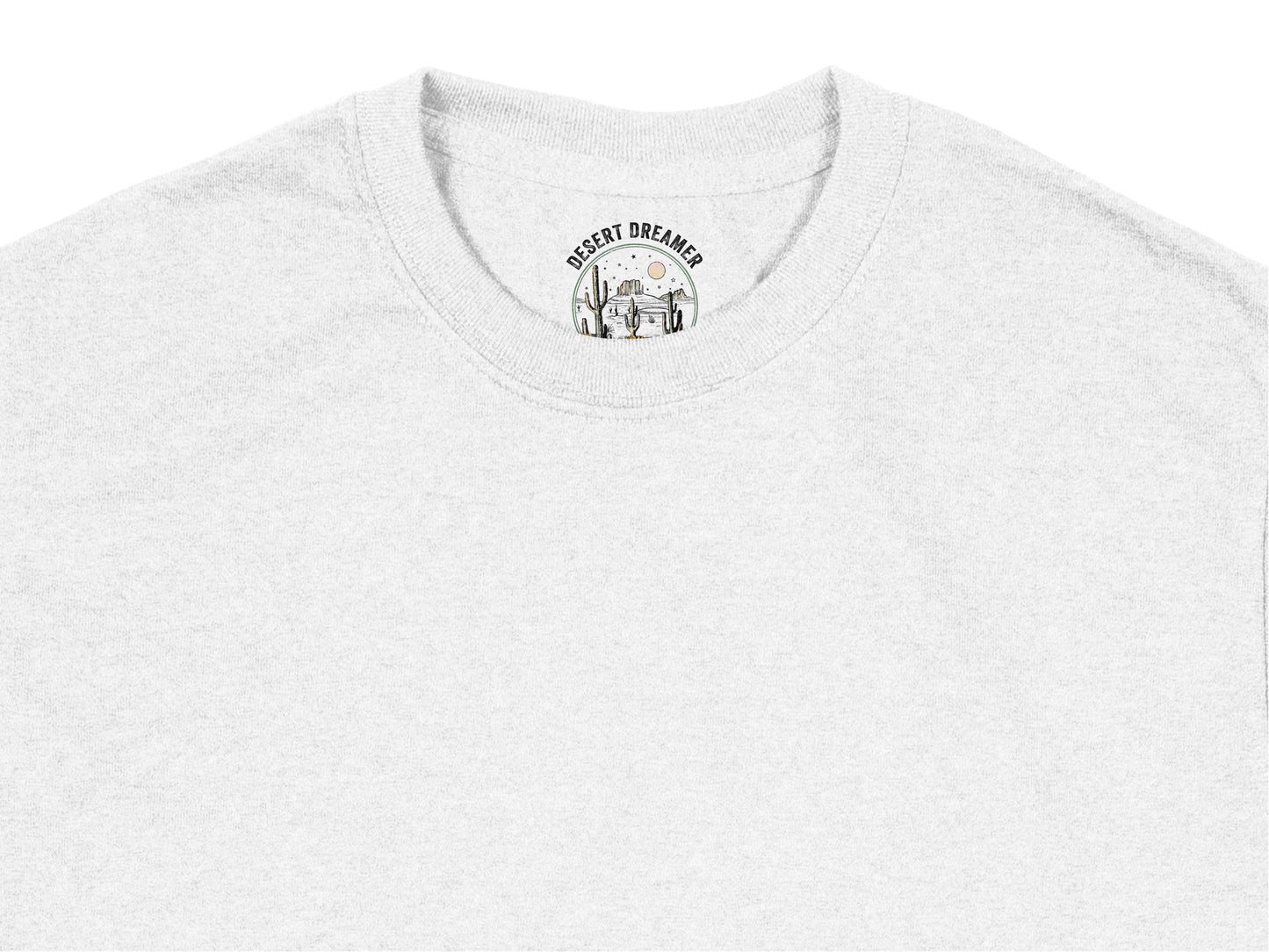 Desert Dreamer Graphic T-Shirt, Unisex Gray Crew Neck Tee, Casual Vintage Style Top