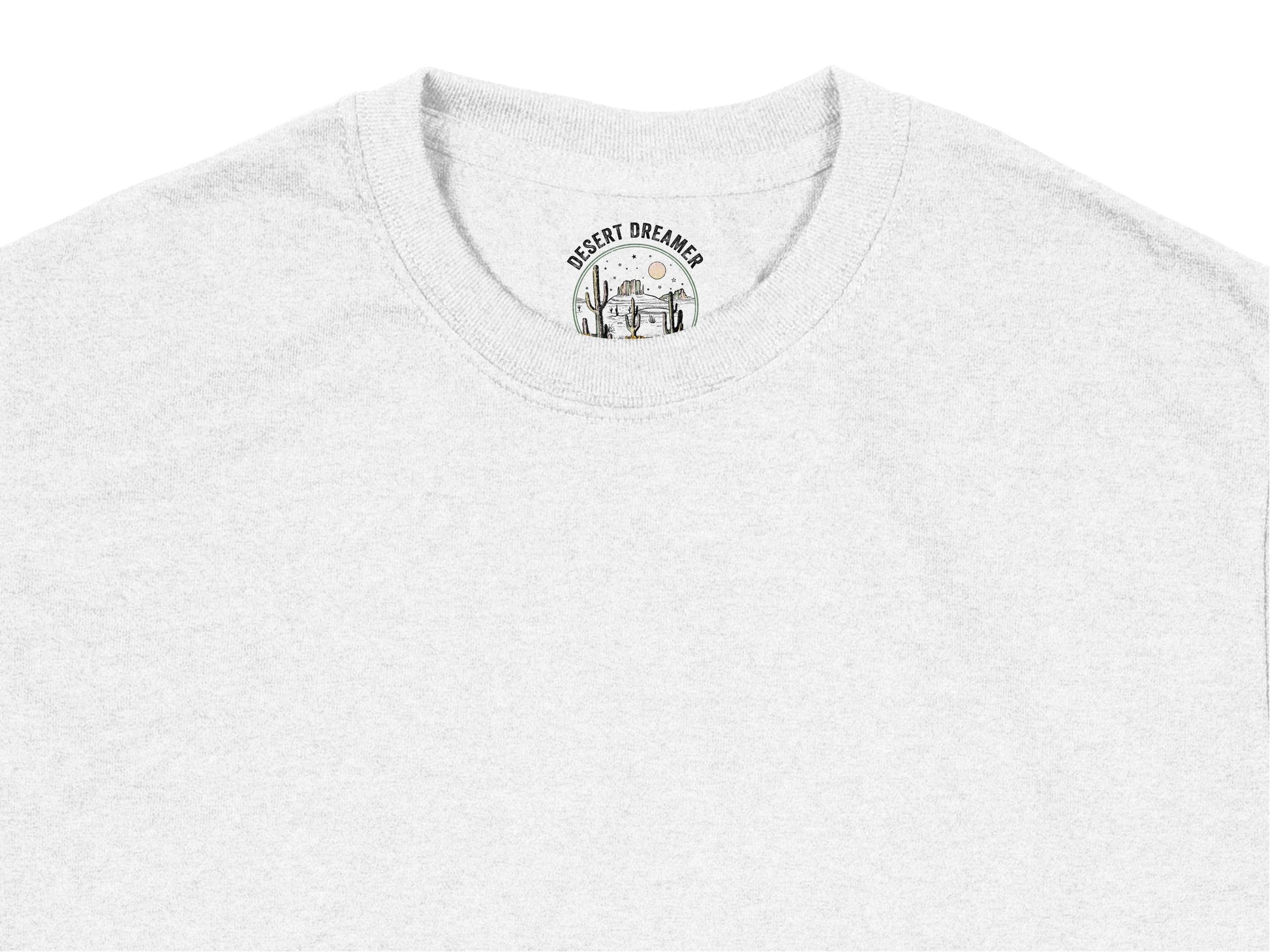 Desert Dreamer Graphic T-Shirt, Unisex Gray Crew Neck Tee, Casual Vintage Style Top