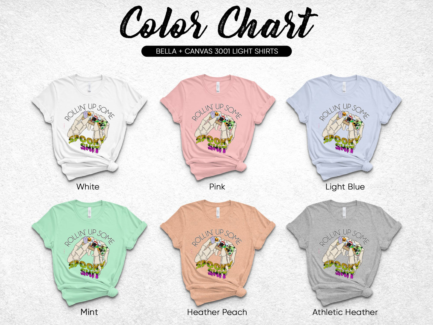 Rollin' Up Some Spooky Fun Halloween T-Shirt, Bella Canvas 3001, Multiple Colors Available
