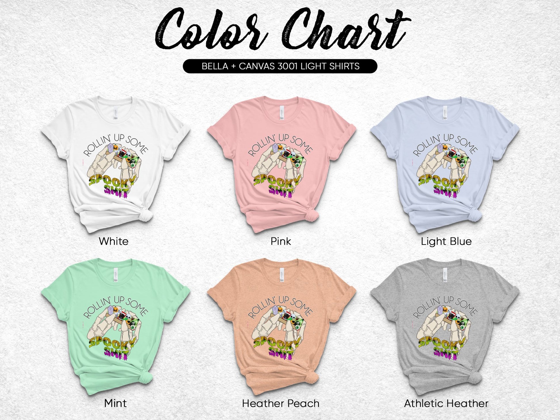 Rollin' Up Some Spooky Fun Halloween T-Shirt, Bella Canvas 3001, Multiple Colors Available