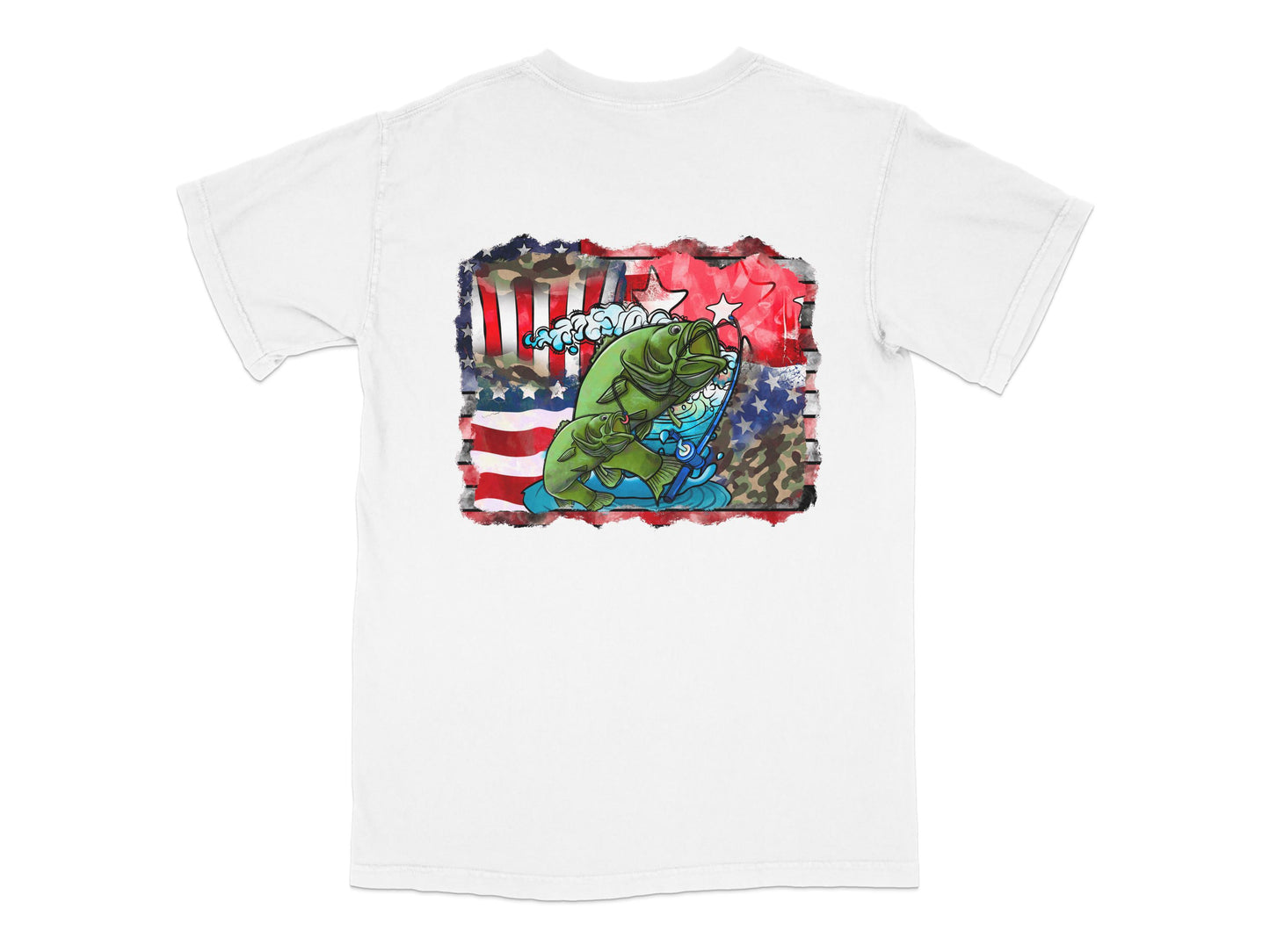 Patriotic Frog Graphic T-Shirt, USA Flag Print, Cartoon Frog, Unisex Tee, American Theme Apparel, Casual Summer Top, Unique Graphic Tee