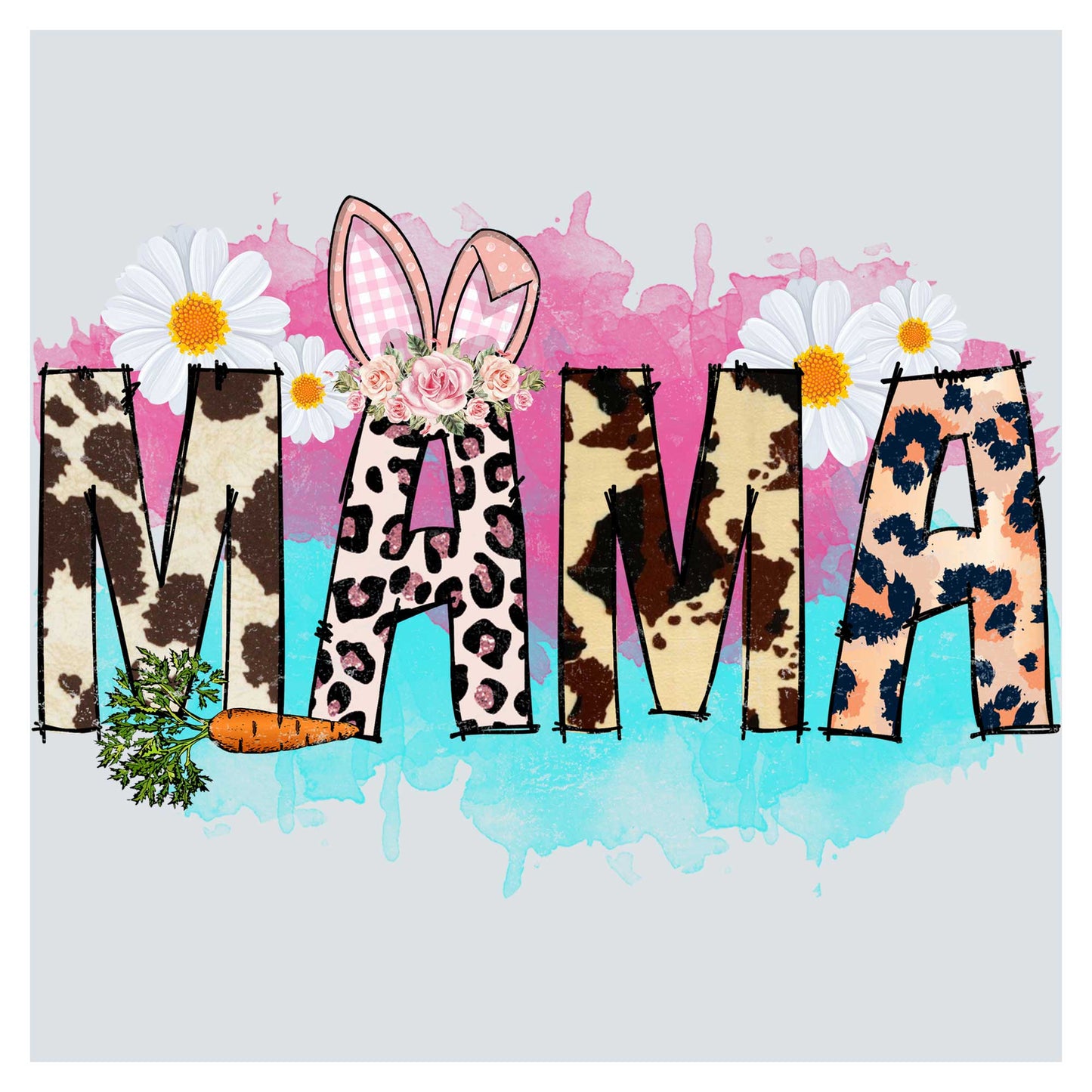 a picture of the word mama written in animal print